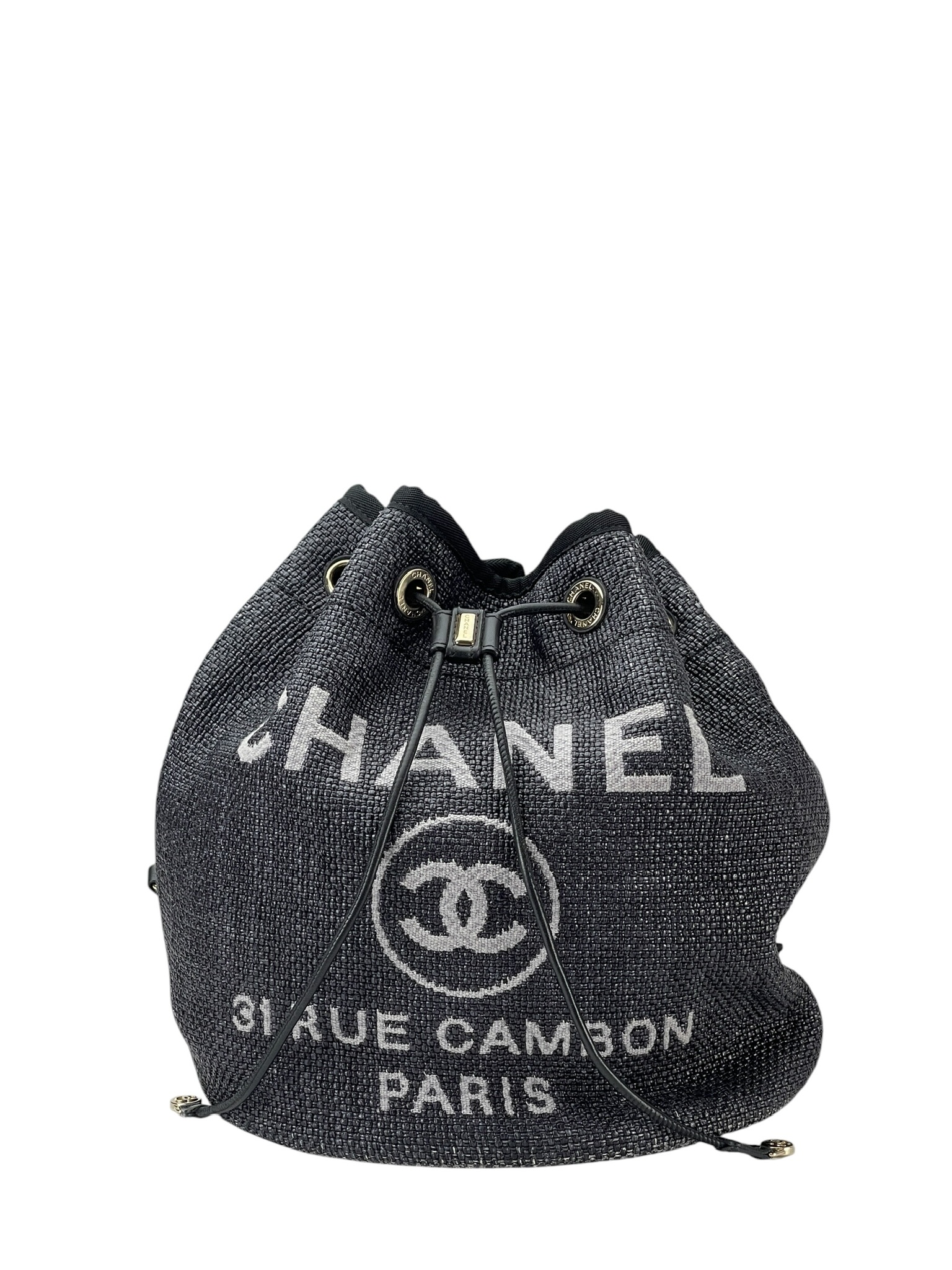 CHANEL - Navy Deauville Bucket Bag