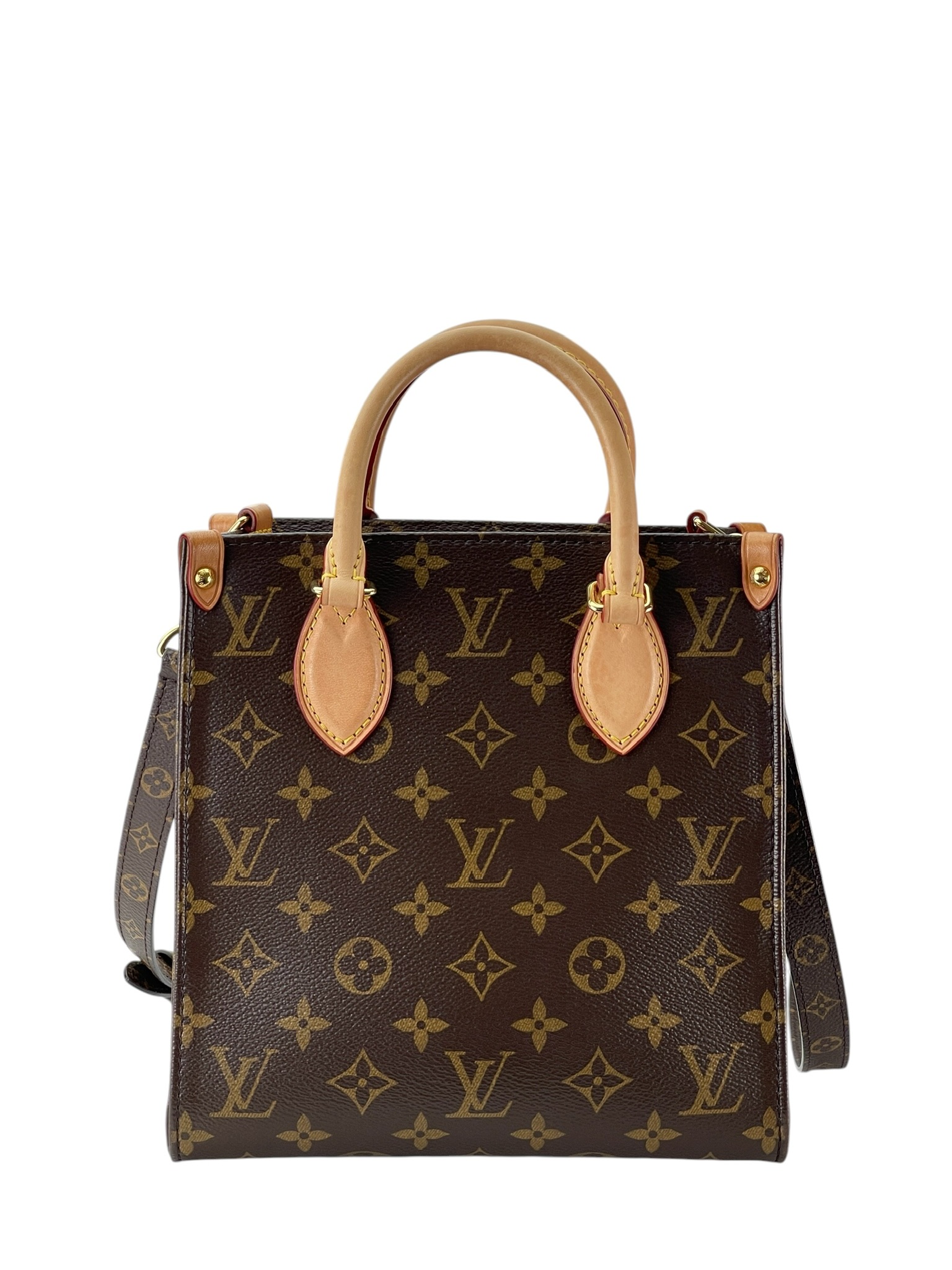 LOUIS VUITTON - Brown Canvas Monogram Petit Sac Plat Mini Handbag 