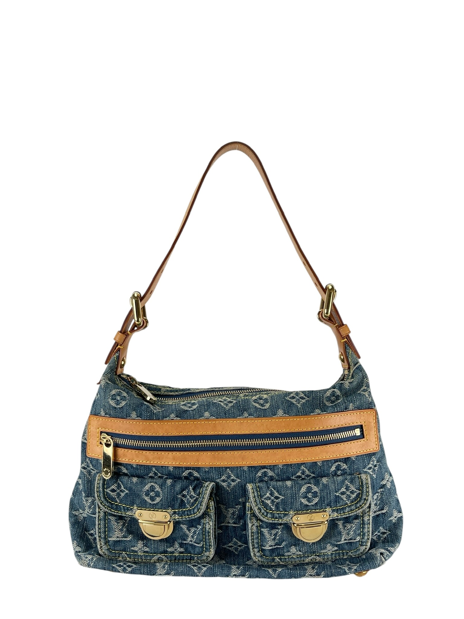LOUIS VUITTON - Baggy PM Shoulder Bag Handbag Blue Monogram Denim