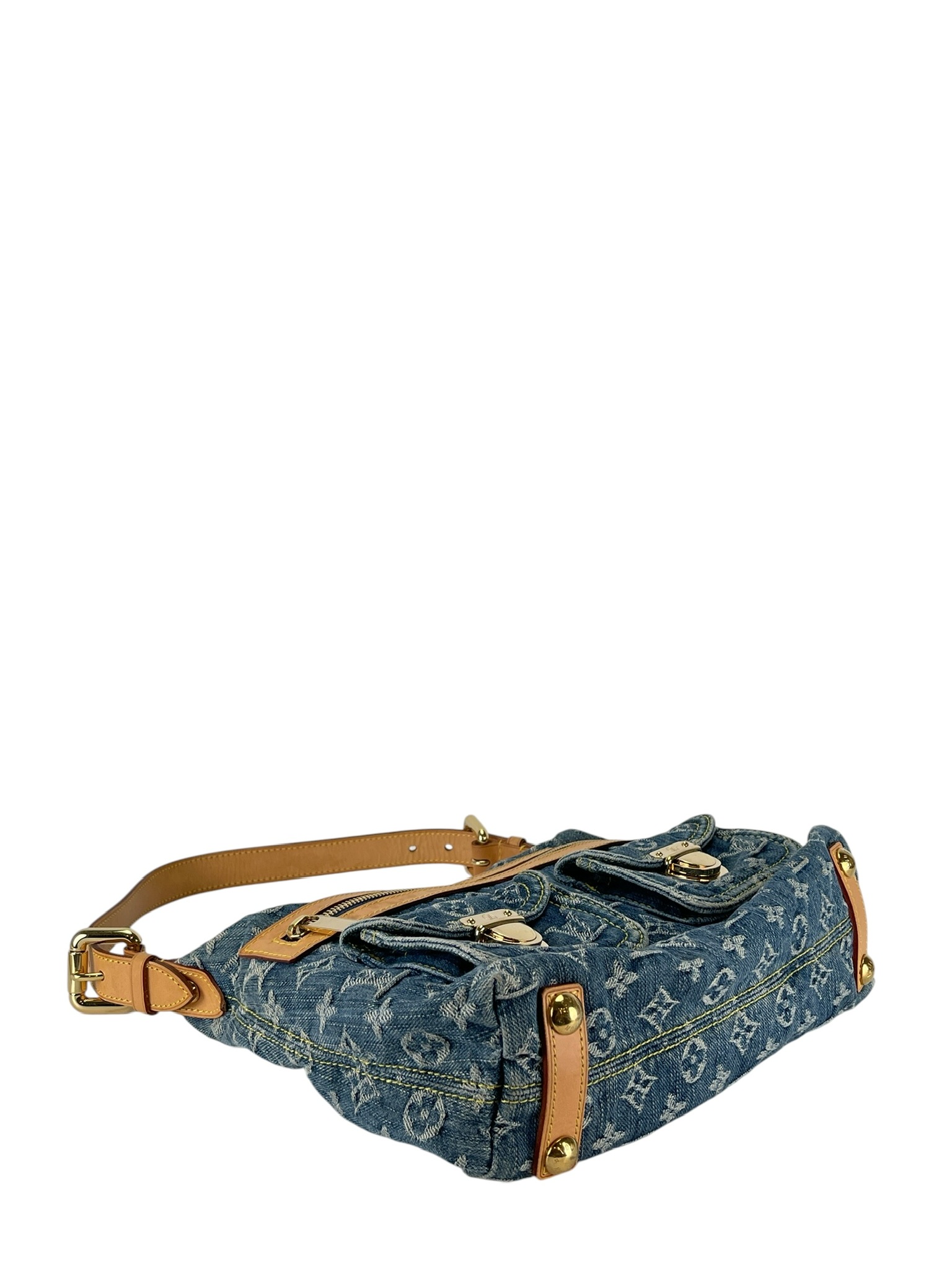 LOUIS VUITTON - Baggy PM Shoulder Bag Handbag Blue Monogram Denim