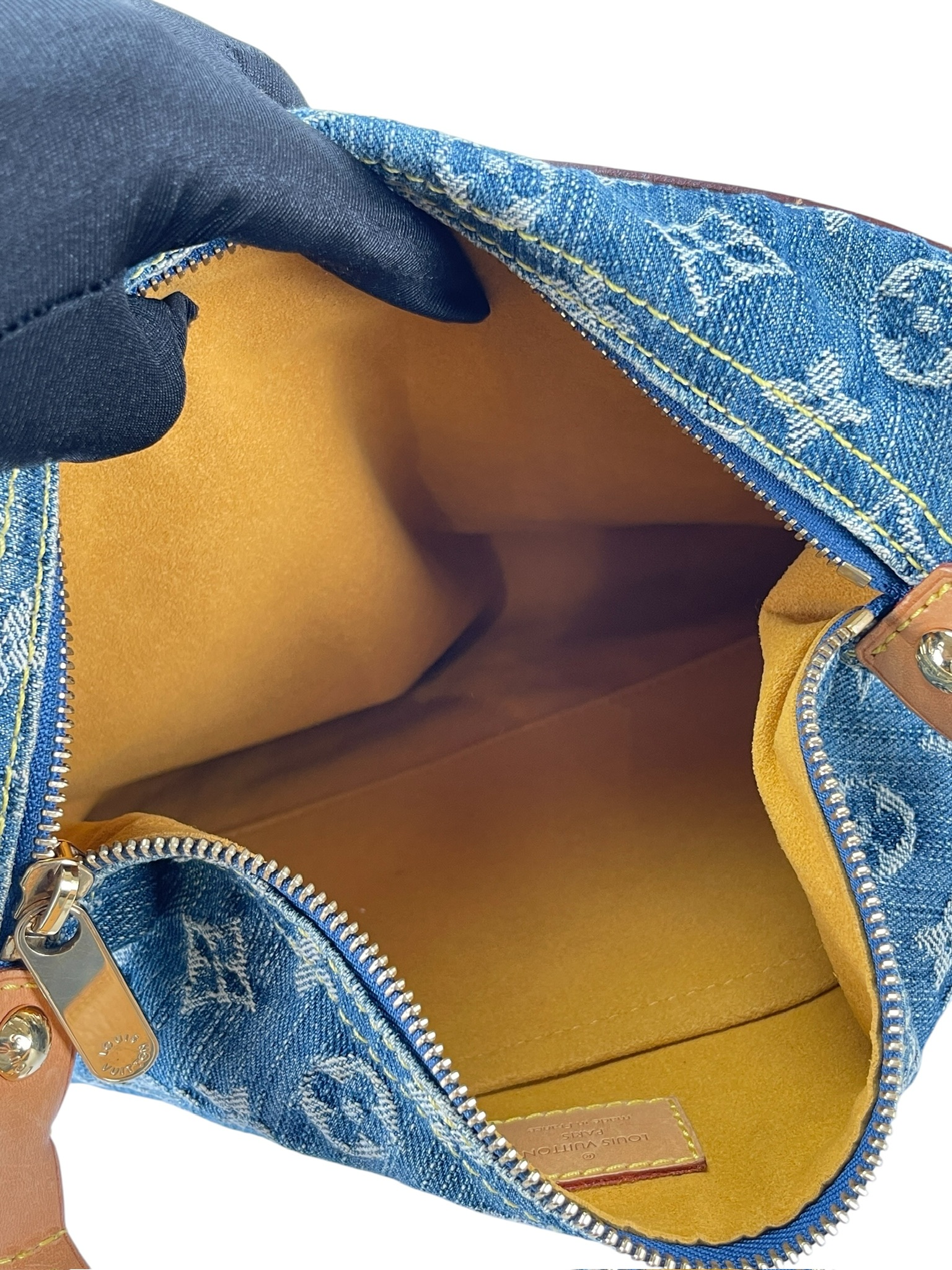 LOUIS VUITTON - Baggy PM Shoulder Bag Handbag Blue Monogram Denim