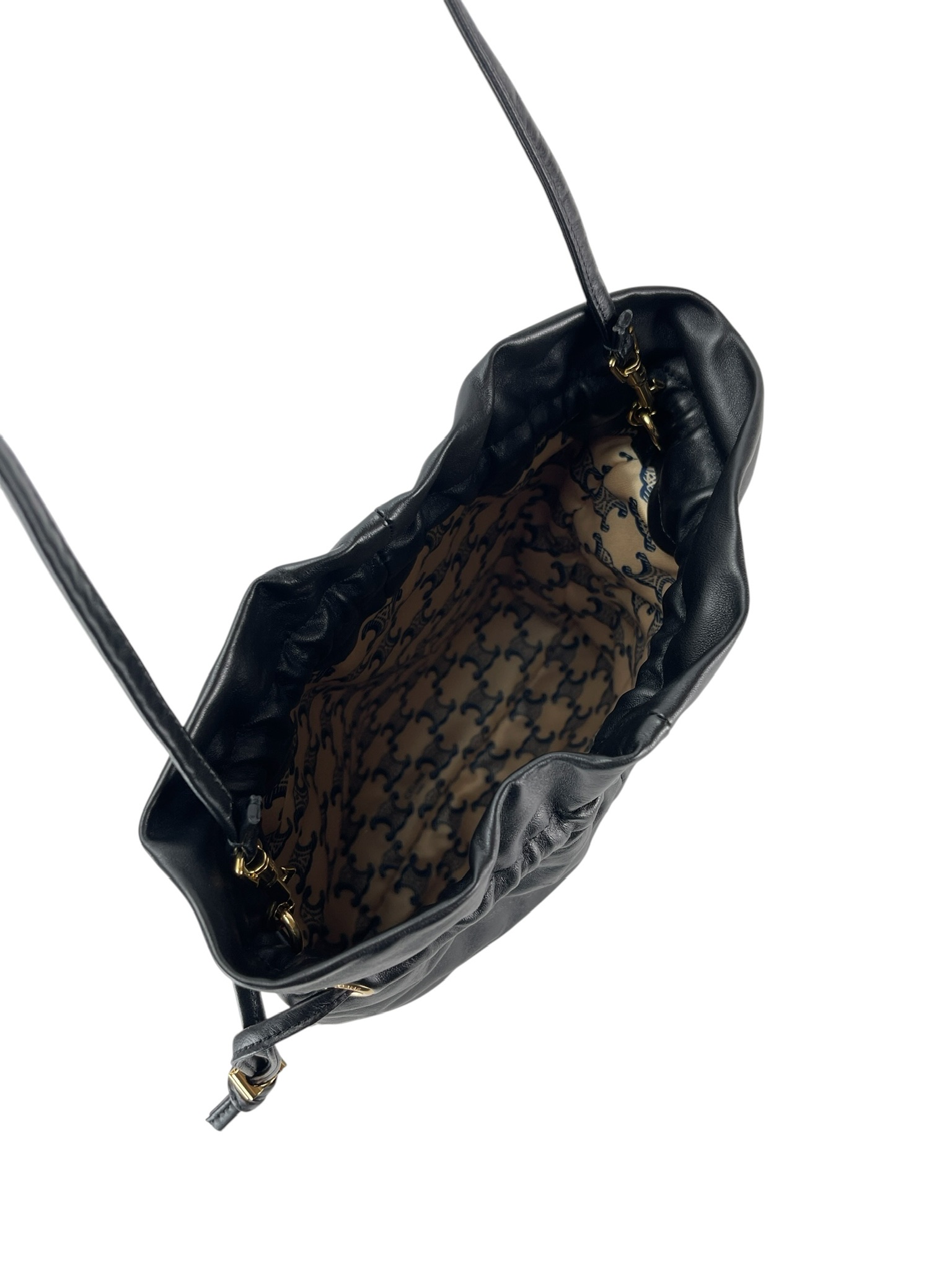 CELINE - Black Lambskin Small Crystal Pouch Bag