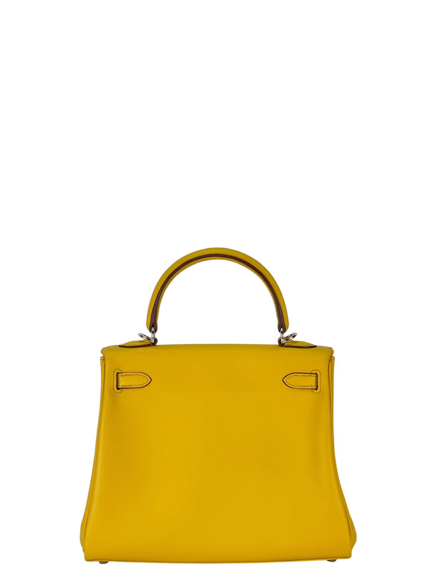 HERMES - Kelly 25 Jaune Ambre Swift Palladium Hardware