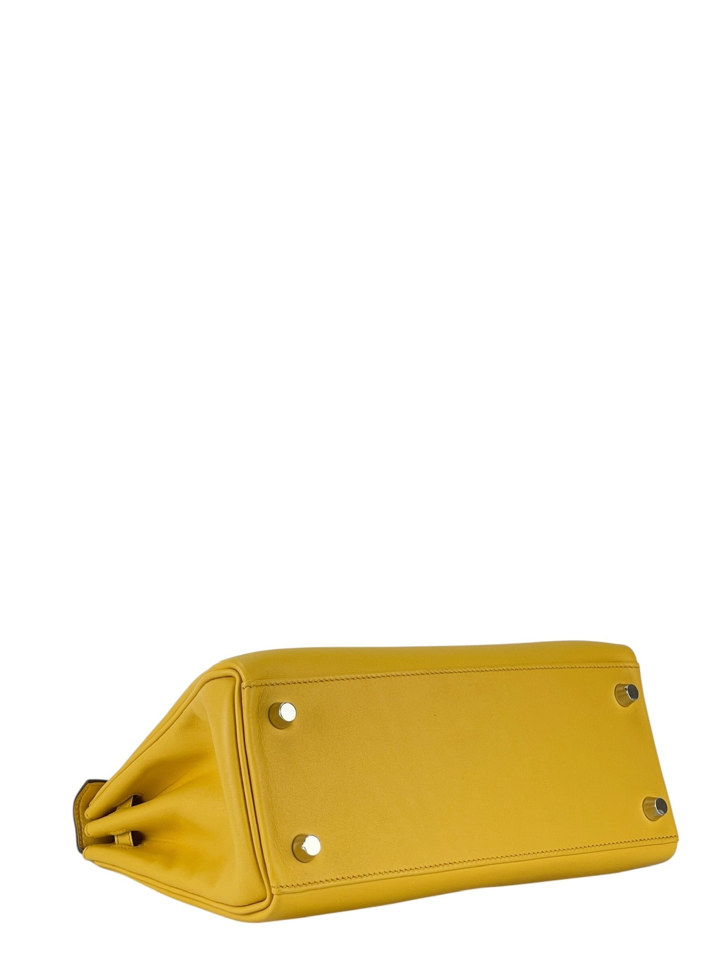 HERMES - Kelly 25 Jaune Ambre Swift Palladium Hardware