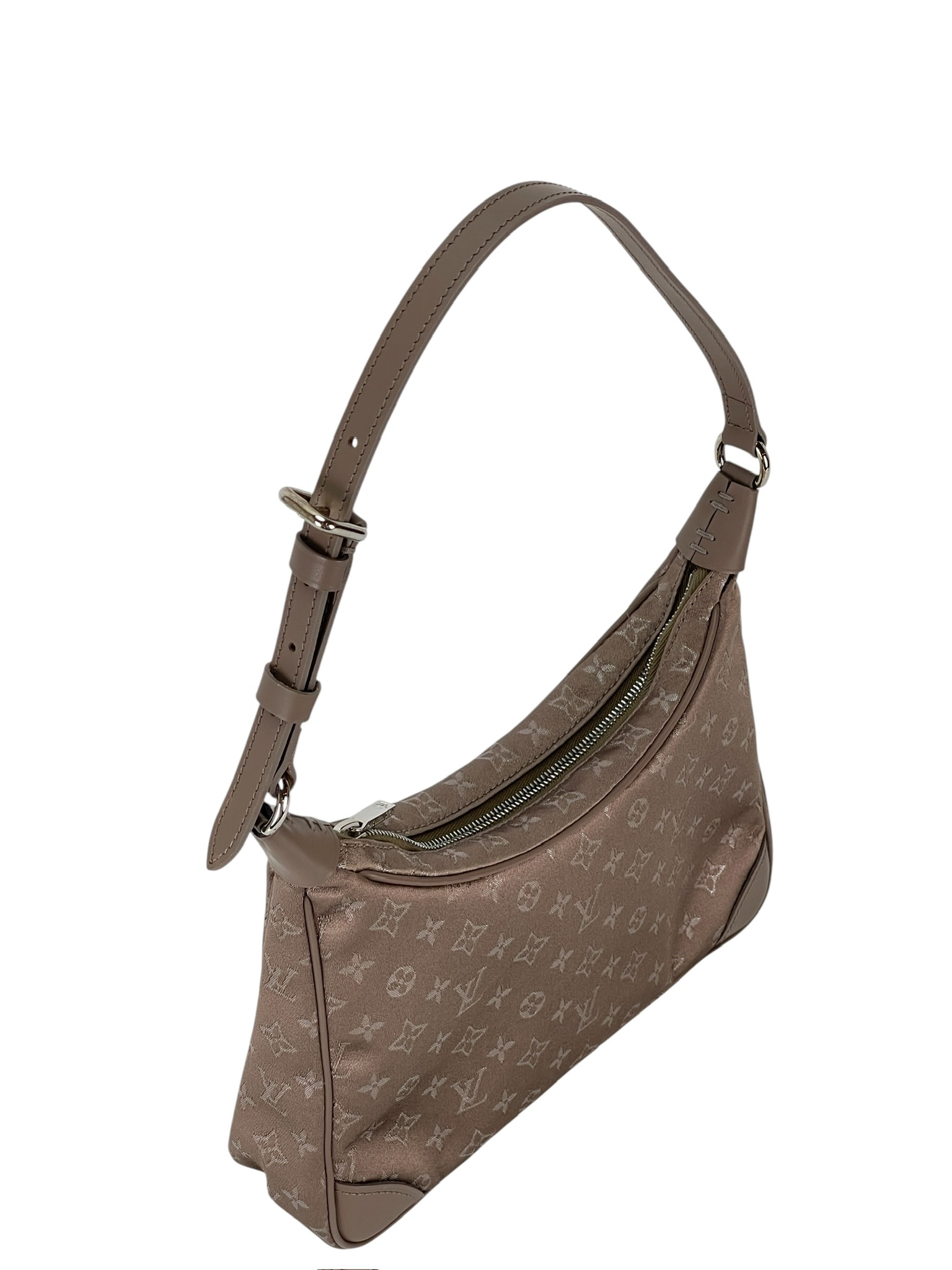 LOUIS VUITTON - Grey Satin Mini Boulogne Bag Monogram 