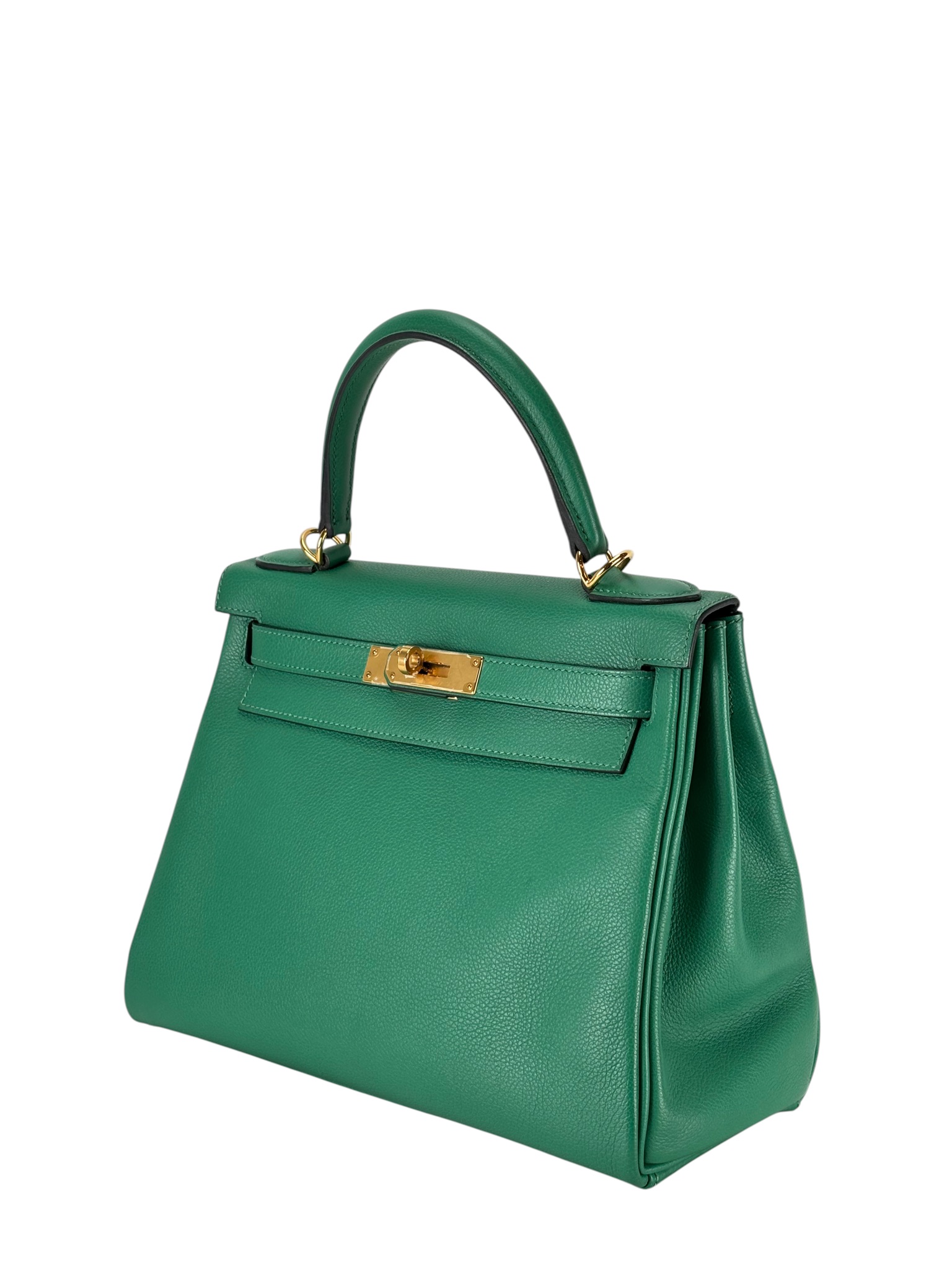 HERMES - Kelly 28 Vert Vertigo Evercolor Gold Hardware