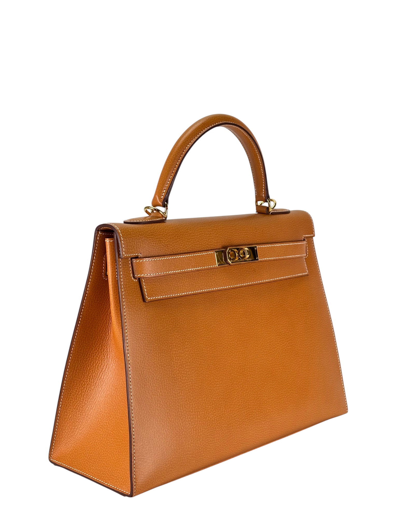 HERMES - Kelly 32 Porc Natural Gold Hardware