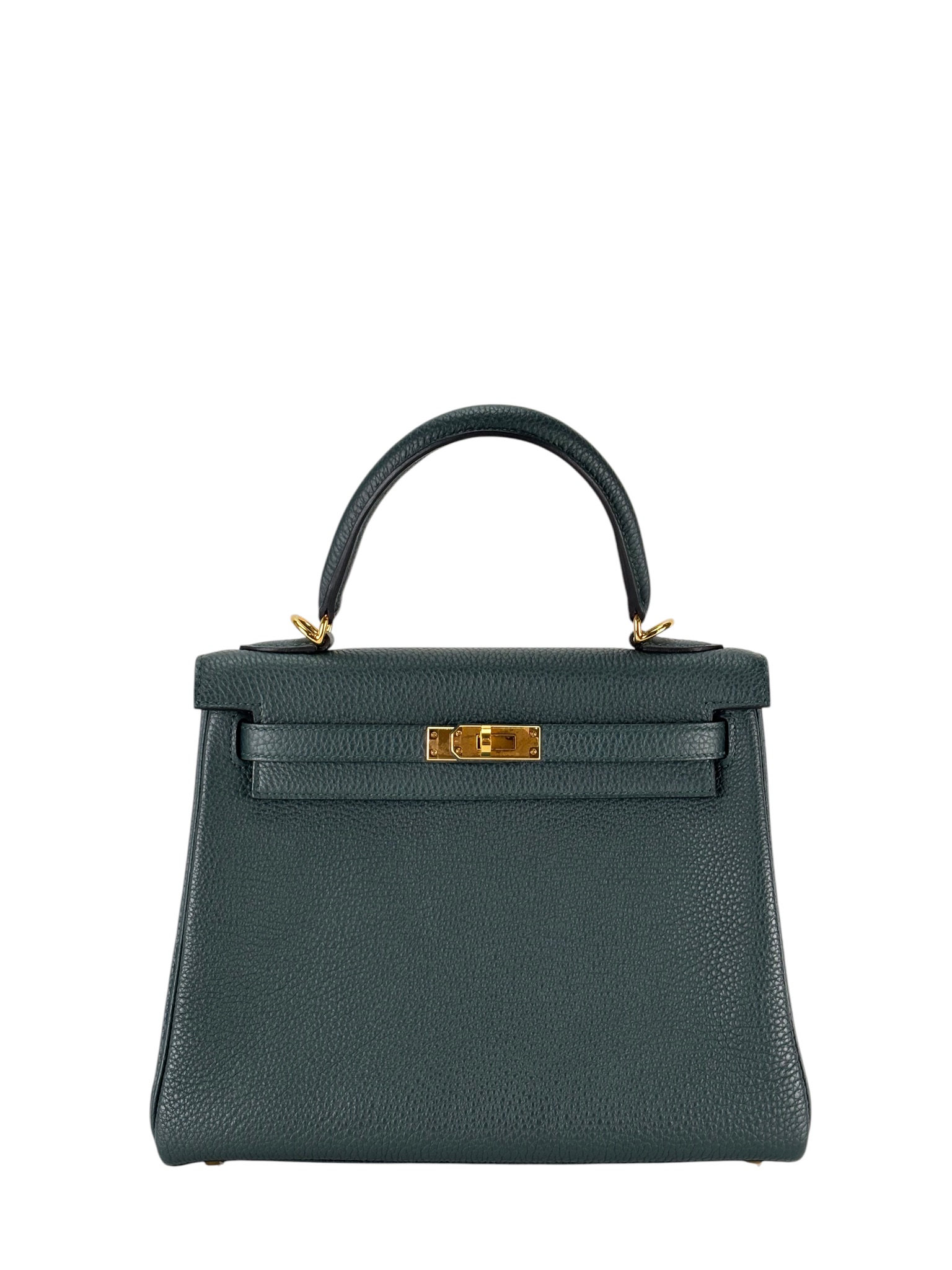 HERMES - Kelly 25 Vert Cypress Togo Gold Hardware