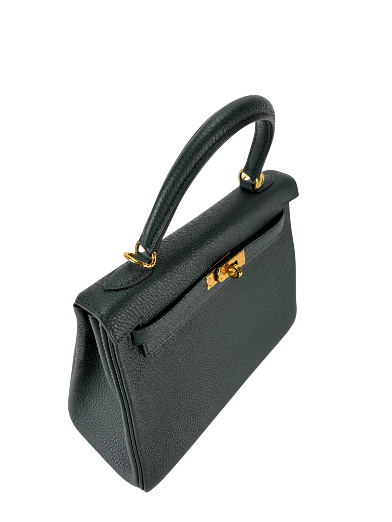 HERMES - Kelly 25 Vert Cypress Togo Gold Hardware