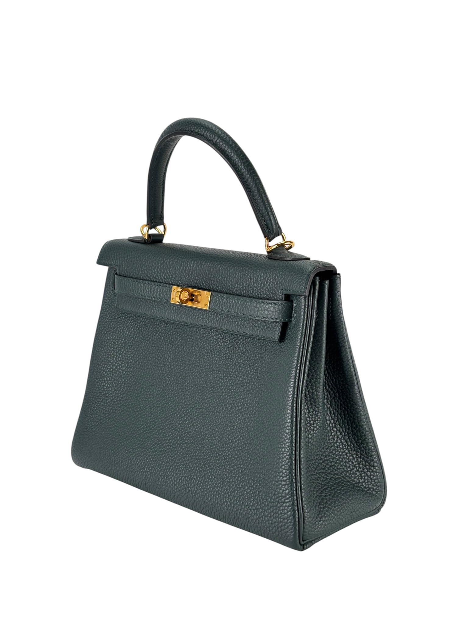 HERMES - Kelly 25 Vert Cypress Togo Gold Hardware