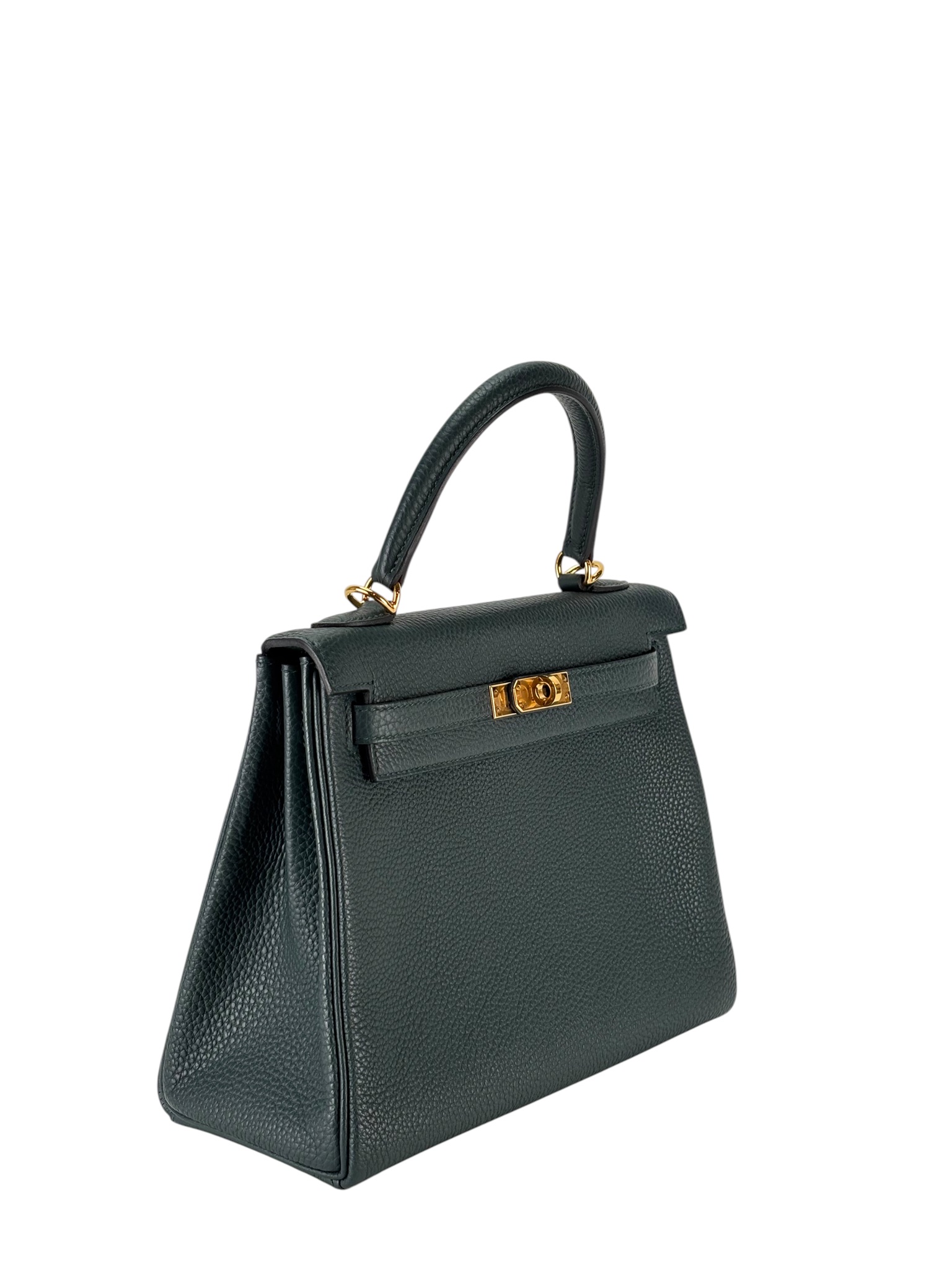 HERMES - Kelly 25 Vert Cypress Togo Gold Hardware