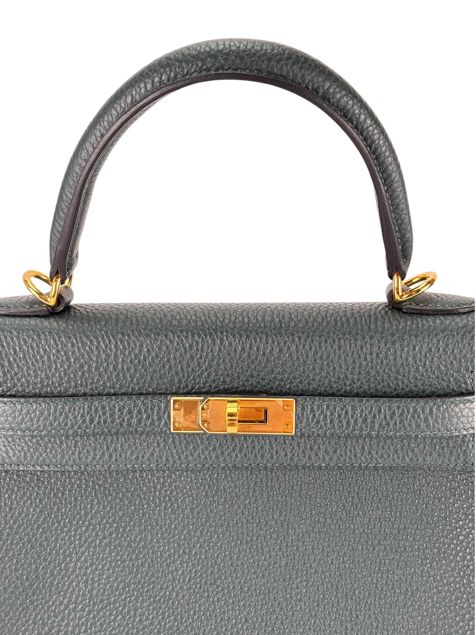 HERMES - Kelly 25 Vert Cypress Togo Gold Hardware