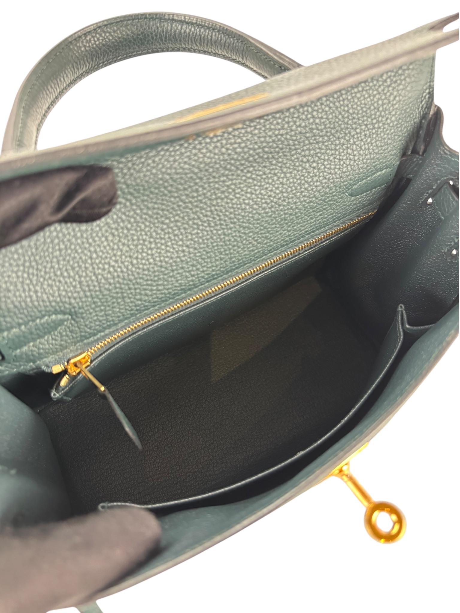 HERMES - Kelly 25 Vert Cypress Togo Gold Hardware