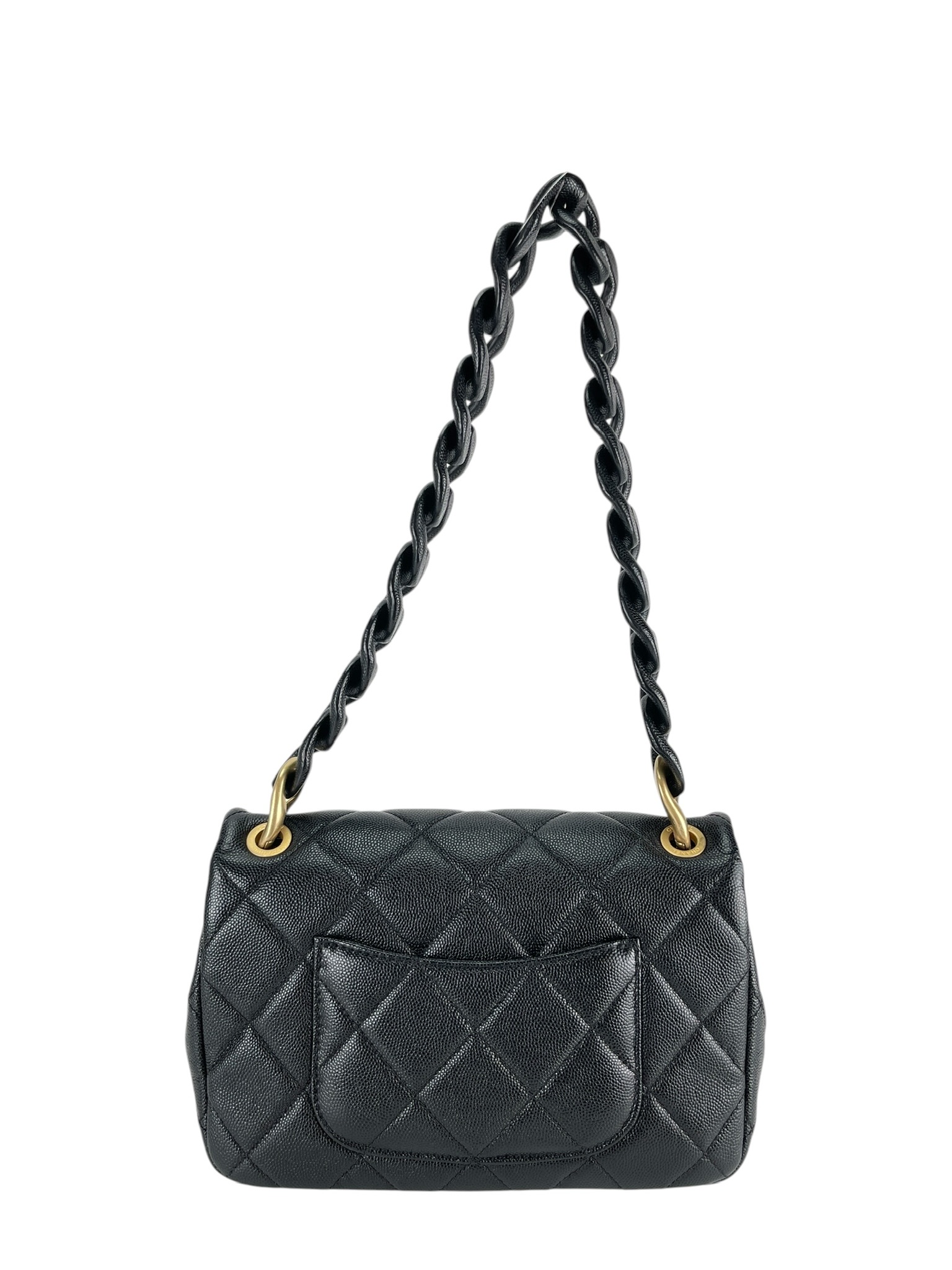 CHANEL - Black Caviar Funky Shoulder Bag Gold Hardware