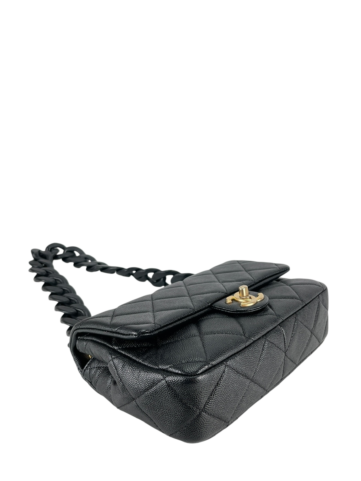 CHANEL - Black Caviar Funky Shoulder Bag Gold Hardware