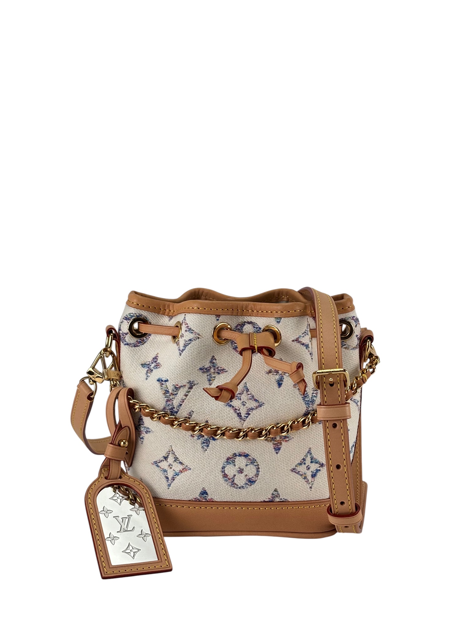 LOUIS VUITTON - White Canvas Jacquard Nano Noe 2Way Bag
