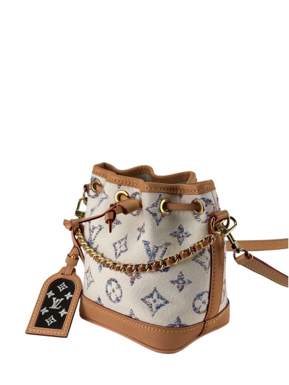 LOUIS VUITTON - White Canvas Jacquard Nano Noe 2Way Bag