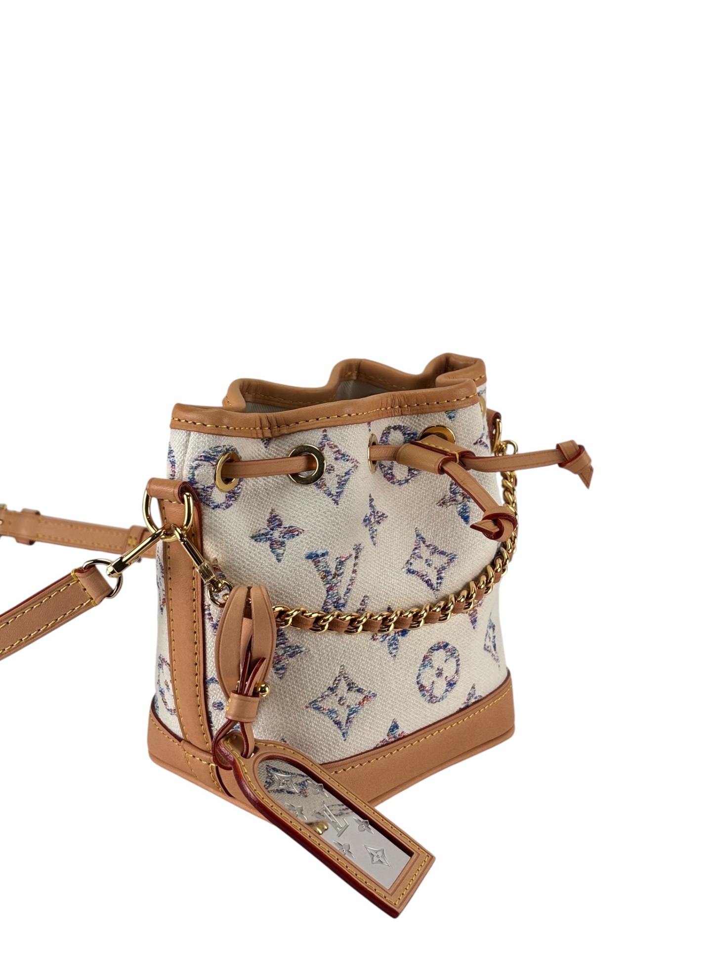 LOUIS VUITTON - White Canvas Jacquard Nano Noe 2Way Bag