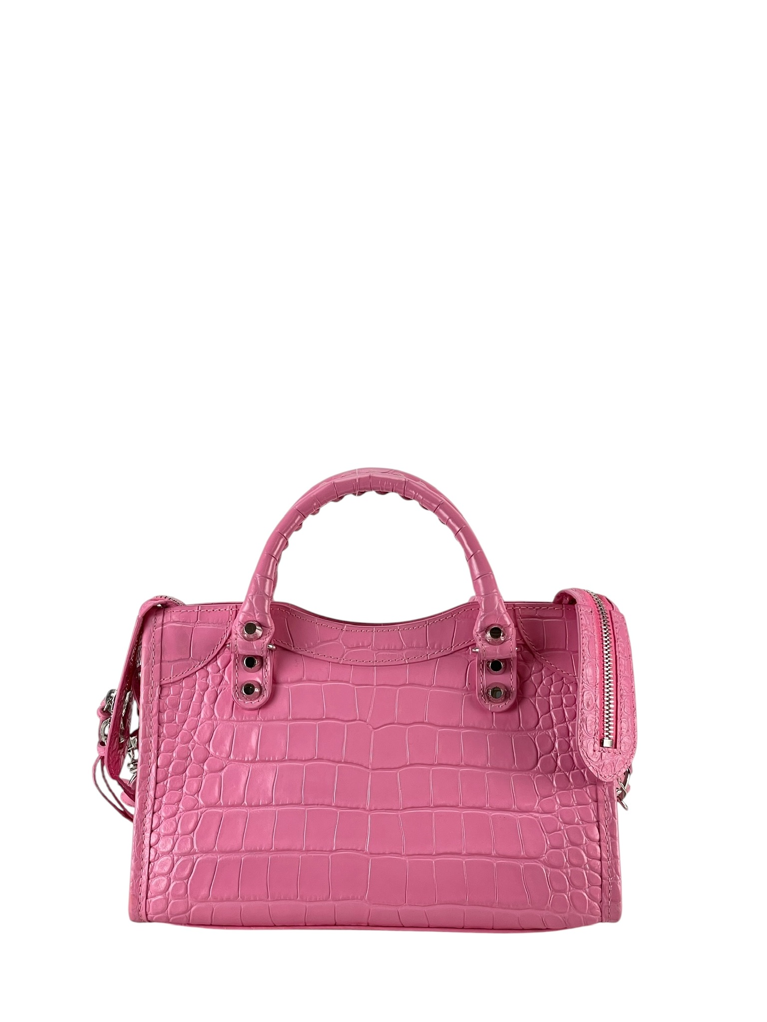 BALENCIAGA - Pink Leather Neo Classic Mini City Bag 