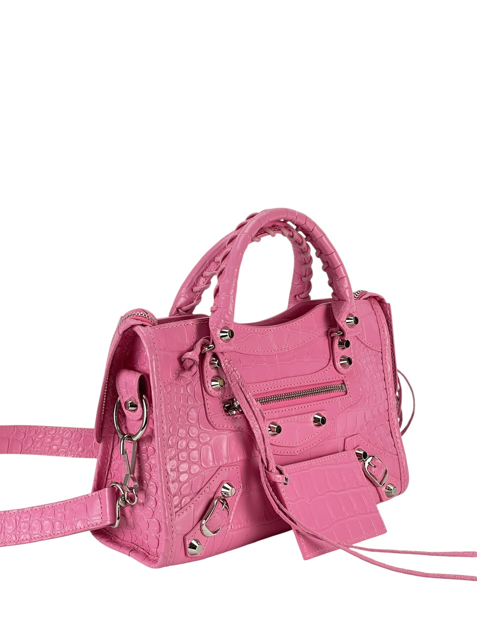 BALENCIAGA - Pink Leather Neo Classic Mini City Bag 