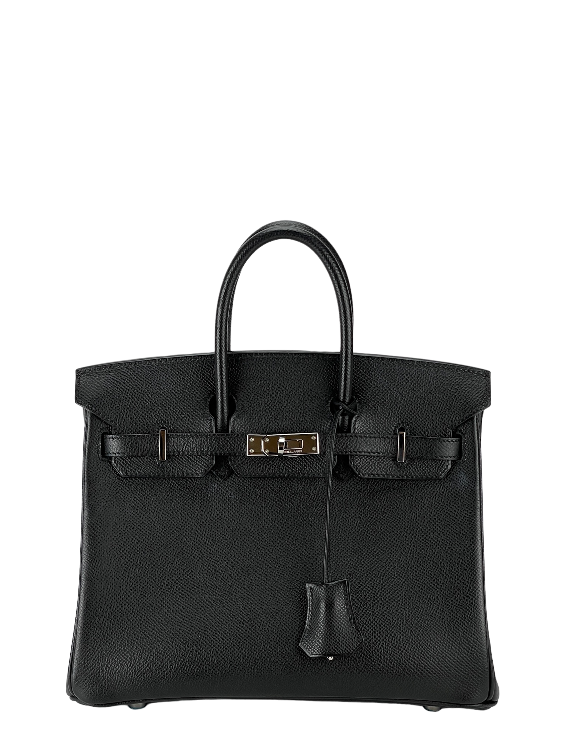 HERMES - Birkin 25 Black Epsom Palladium Hardware