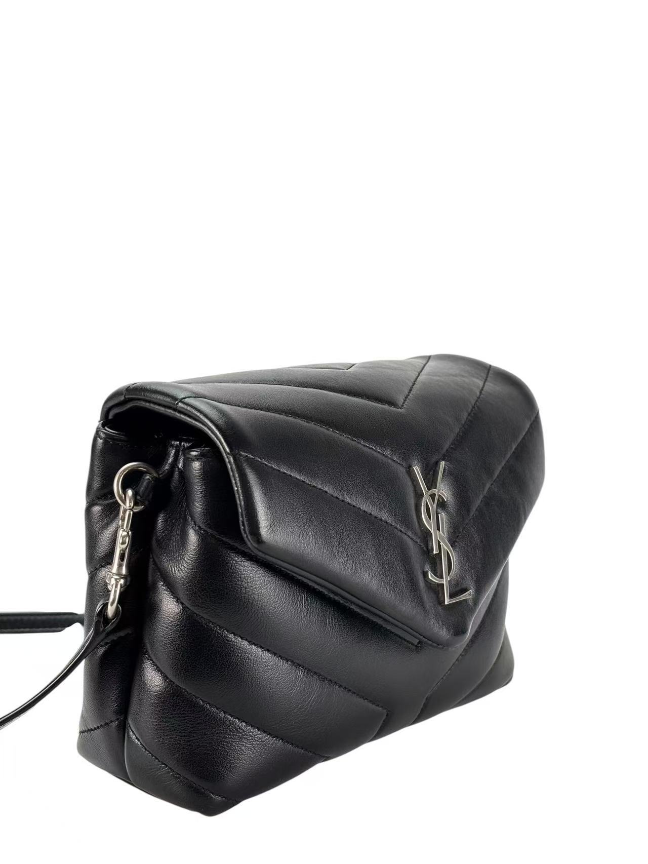 SAINT LAURENT - Black Calfskin Loulou Toy Shoulder Bag 