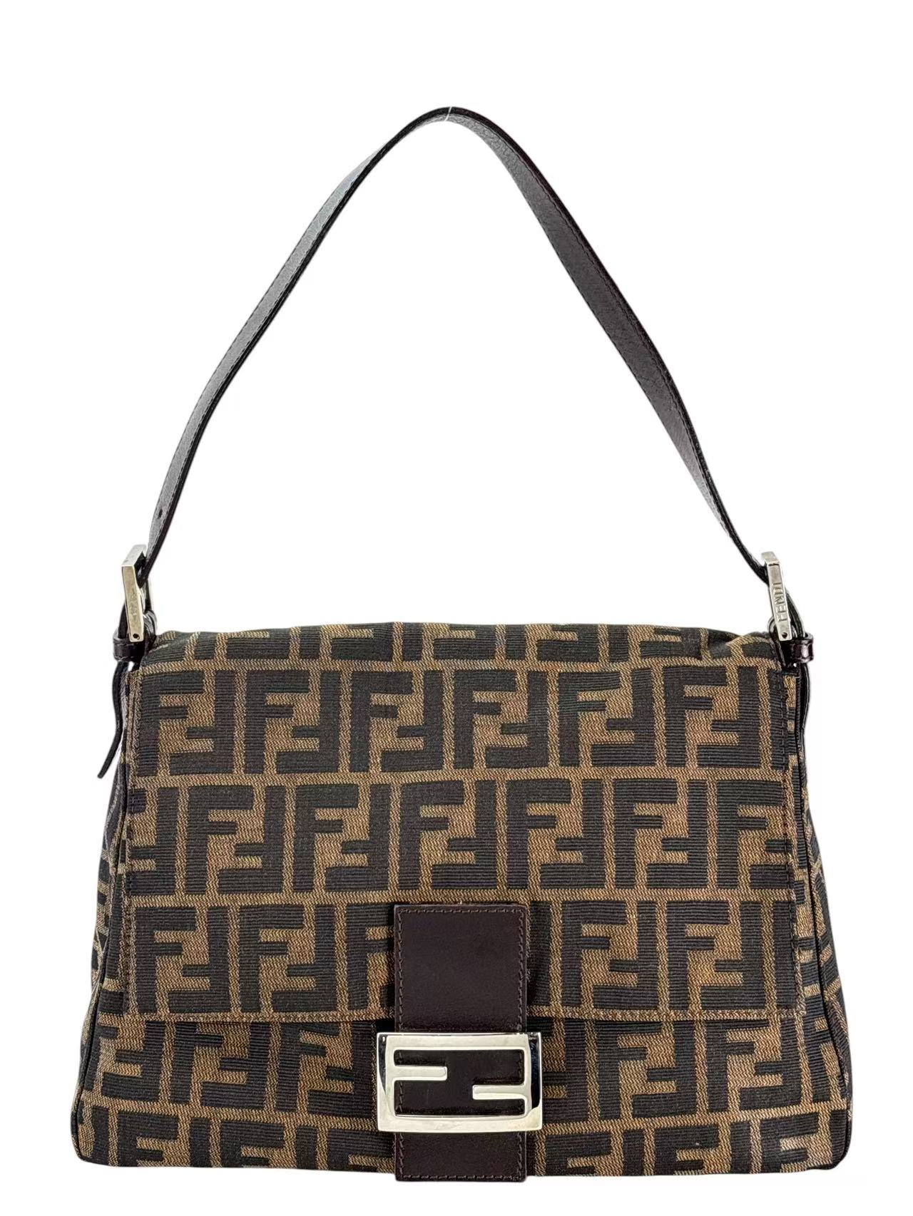 FENDI - Zucca Medium Mamma Baguette Bag Sliver Hardware