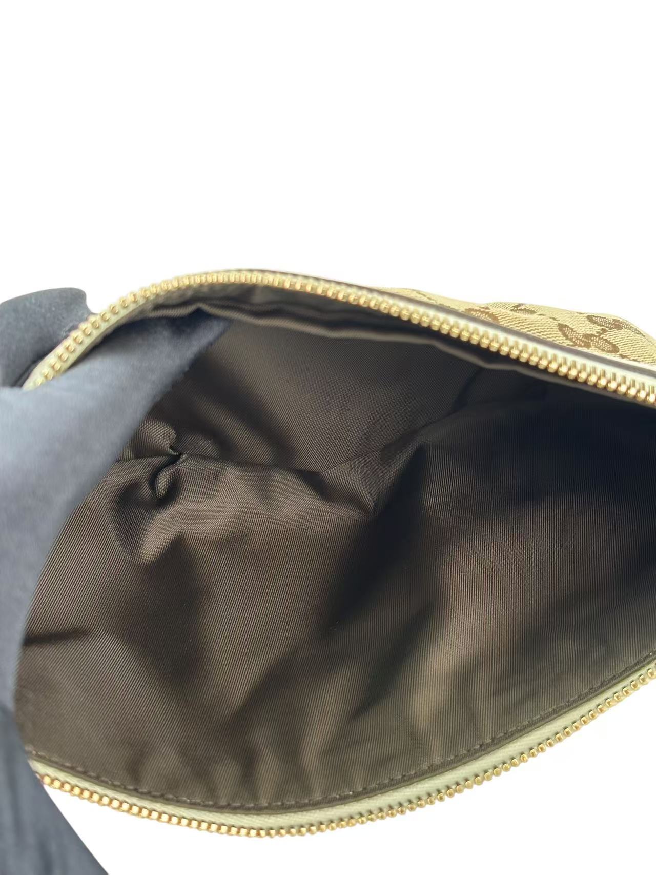GUCCI - Beige Canvas Pochette Shoulder Bag
