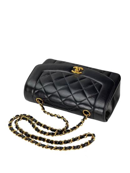 CHANEL - Black Lambskin Small Diana Shoulder Bag