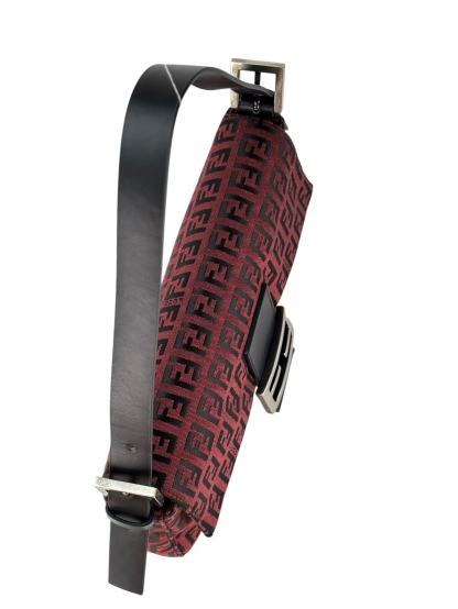FENDI - Red Zucchino Canvas Baguette Shoulder Bag