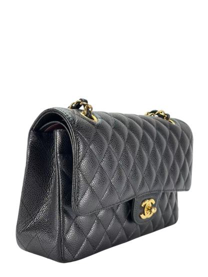CHANEL - Medium Classic Double Flap Bag Black Caviar Gold Hardware (CF25) 
