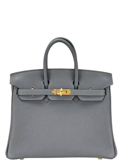 HERMES - Birkin 25  Gris Misty  Togo Gold Hardware