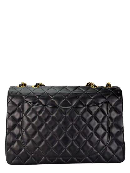 CHANEL - Black Lambskin Maxi Classic Flap Bag