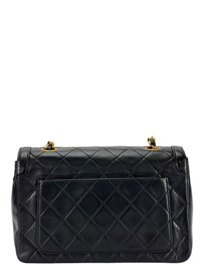 CHANEL - Flap Single Chain Bag Black Lambskin Gold Hardware