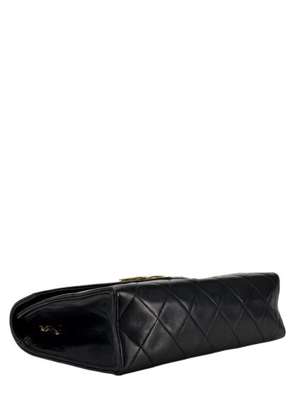 CHANEL - Big CC Logo Shoulder Bag Black Lambskin Gold Hardware