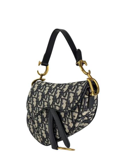 CHRISTIAN DIOR - Saddle Pochette Oblique Jacquard