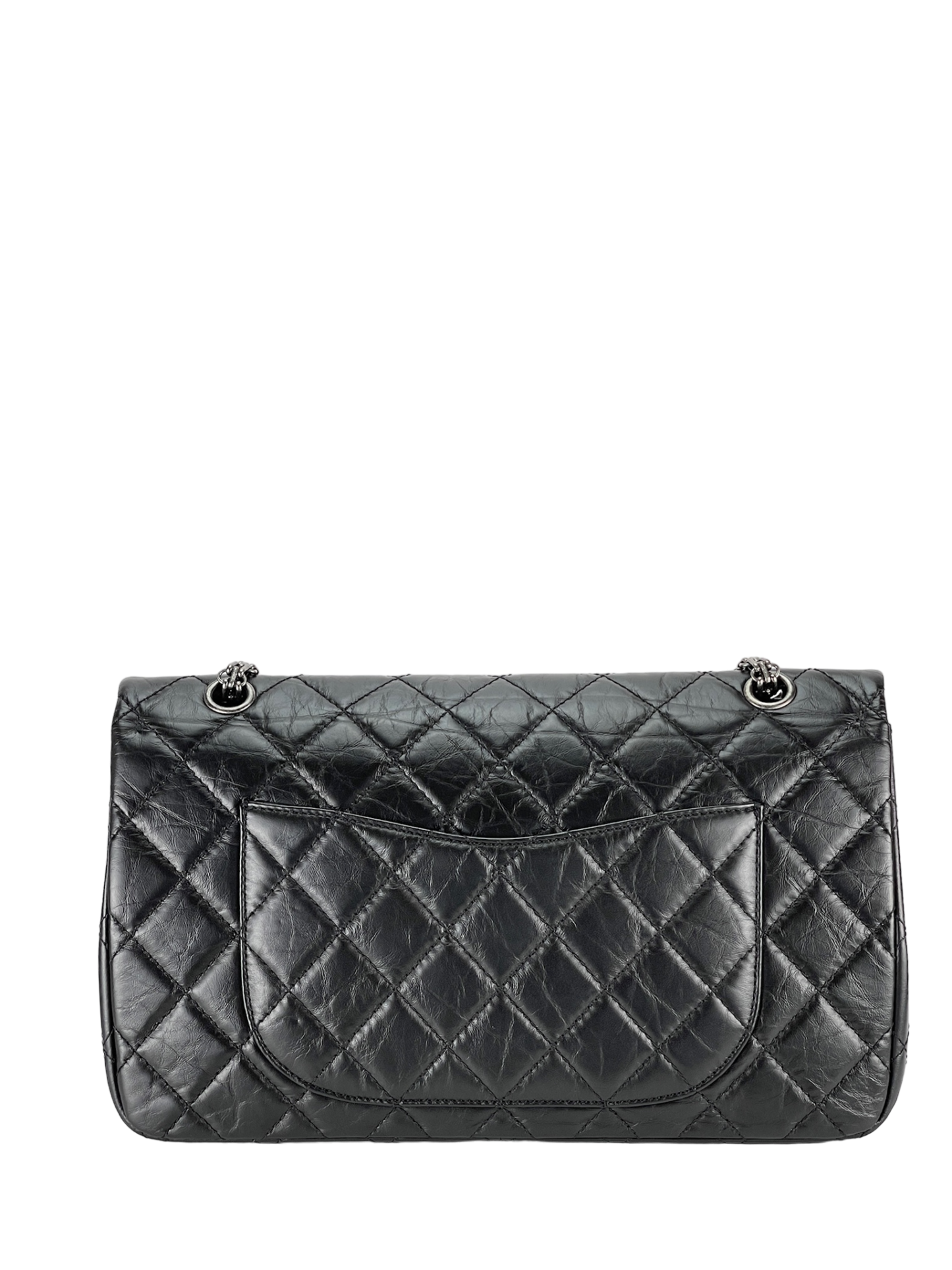 CHANEL - 2.55 Reissue 227 Flap Black Calfskin Ruthenium Hardware