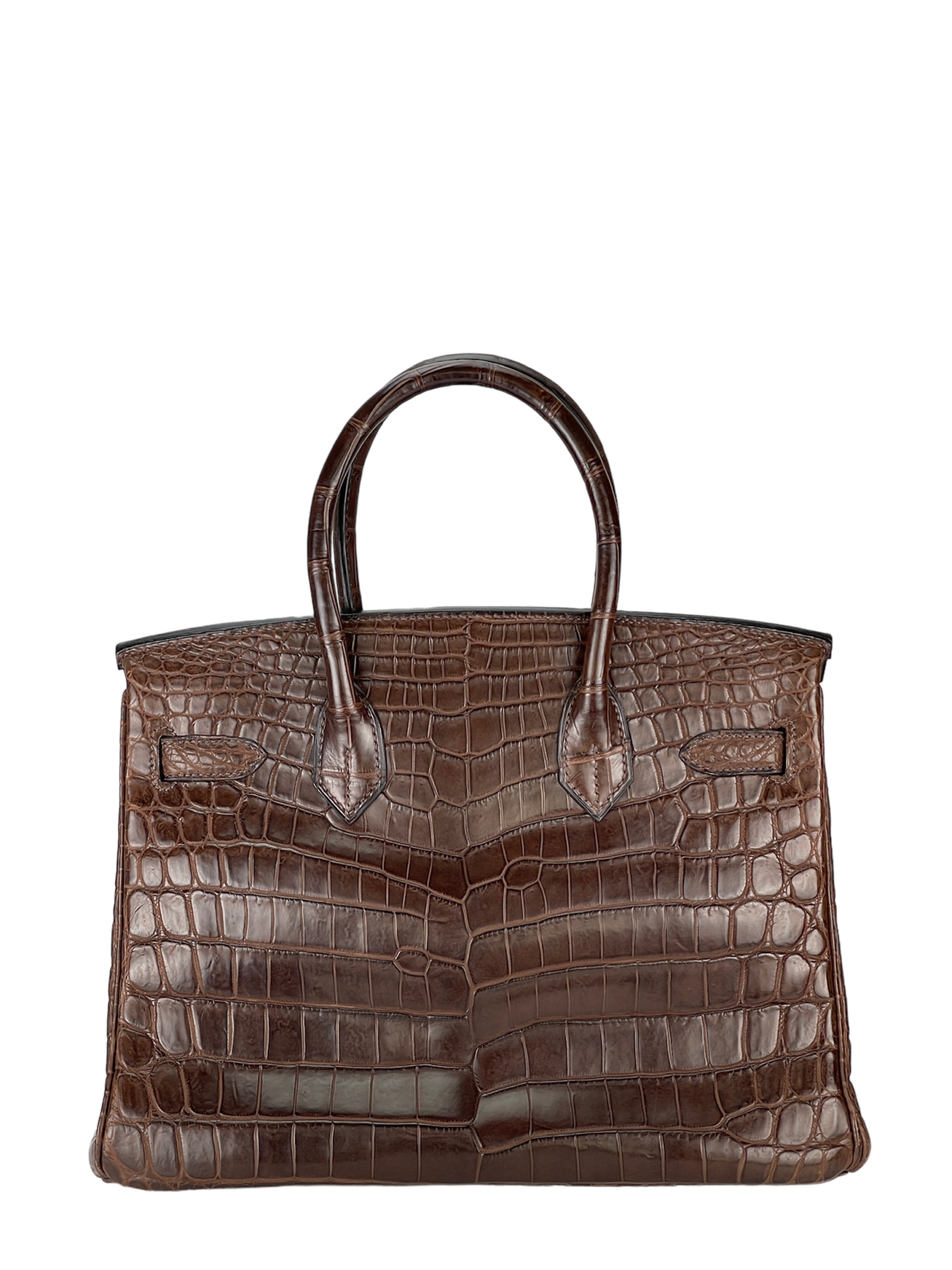 HERMES - Birkin30 Chocolate Crocodie Palladium Hardware