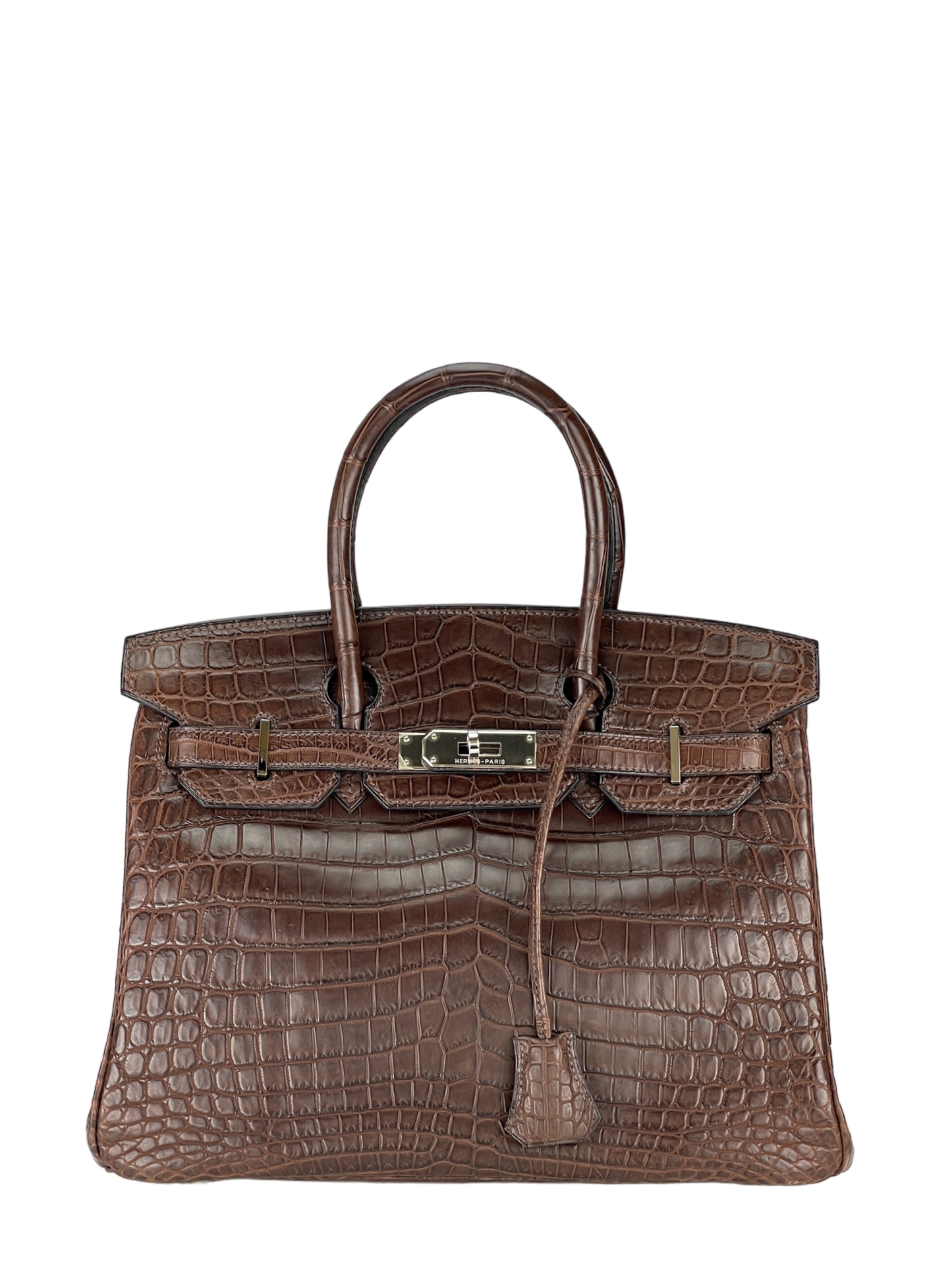 HERMES - Birkin30 Chocolate Crocodie Palladium Hardware
