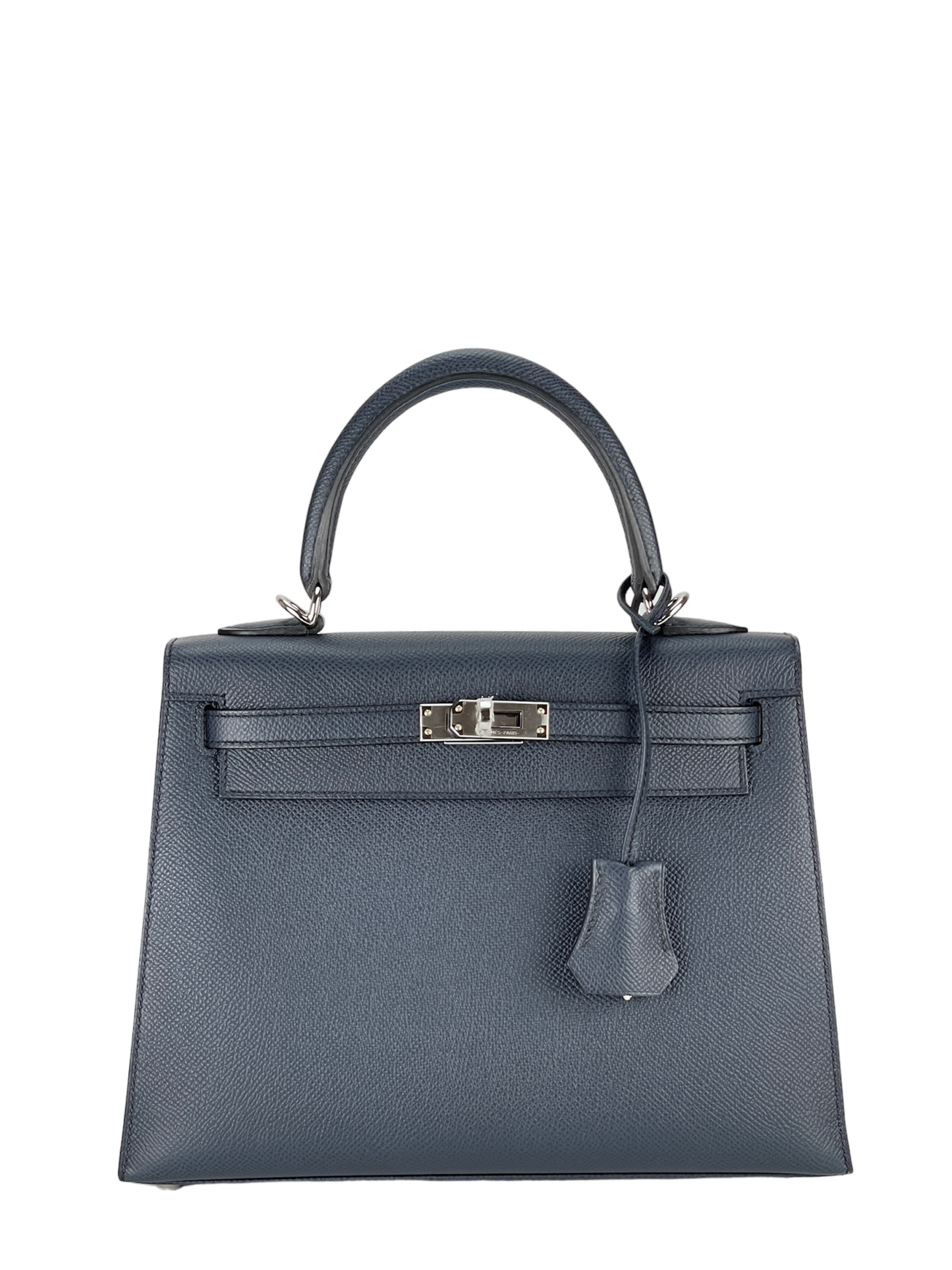 HERMES - Kelly 25 Bleu Indigo Epsom Palladium Hardware
