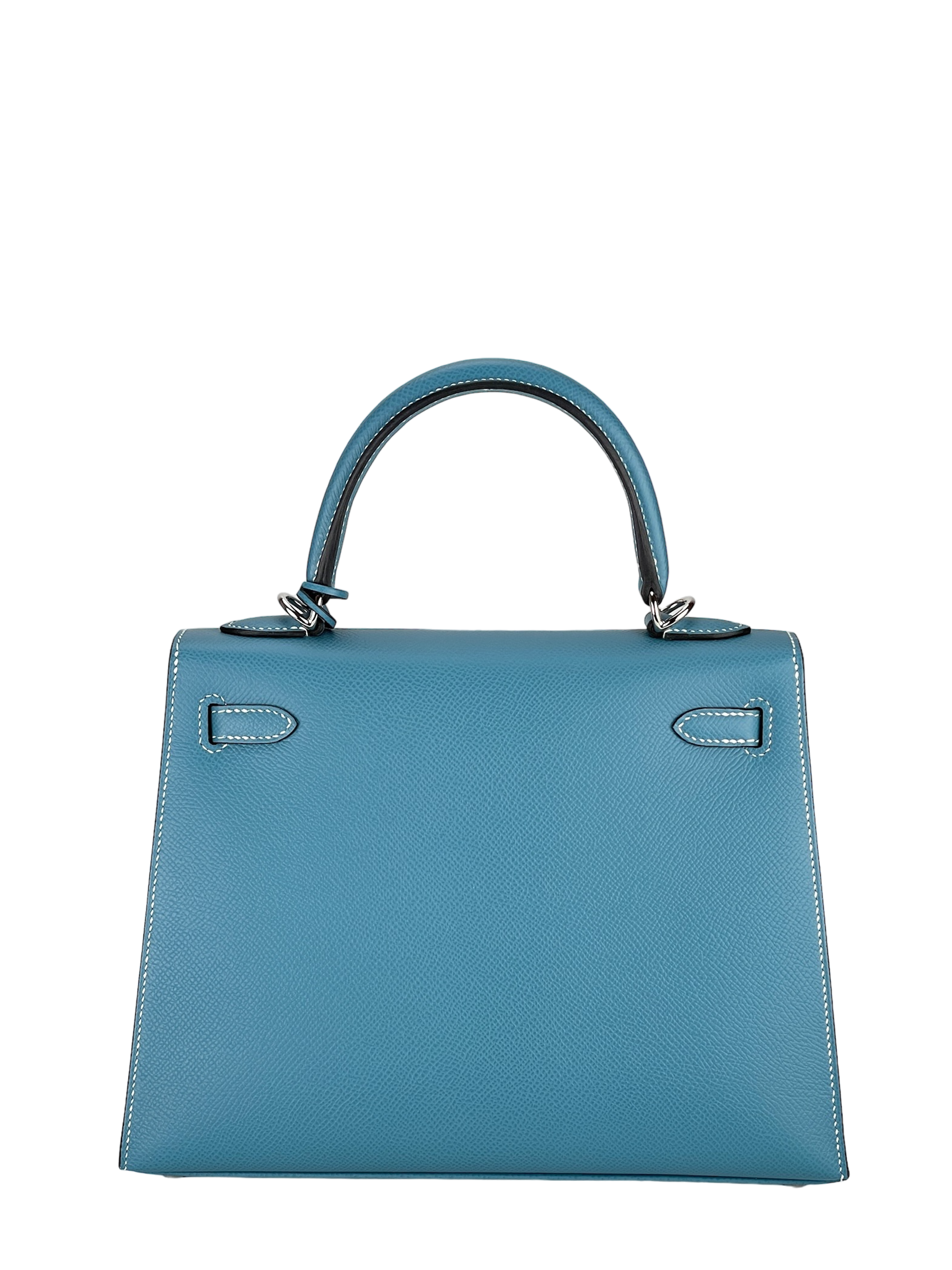 HERMES - Kelly 25 New Blue Jean Epsom Palladium Hardware