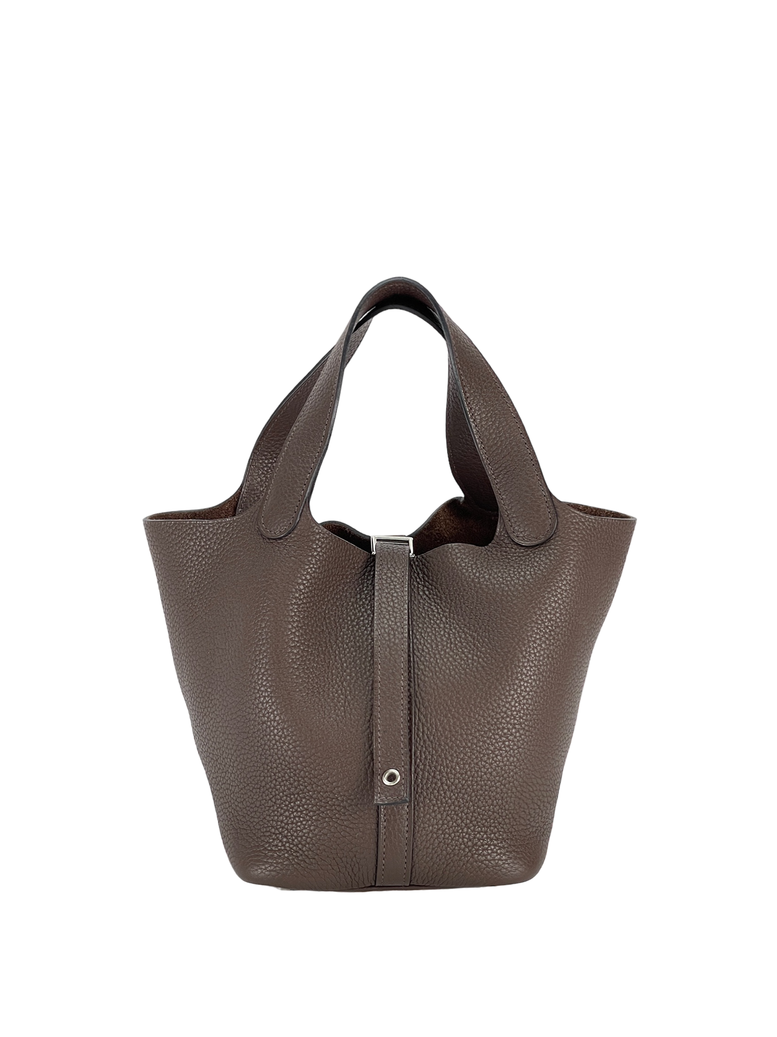 HERMES - Picotin PM Picotin 18 Chocolate Clemence Palladium Hardware