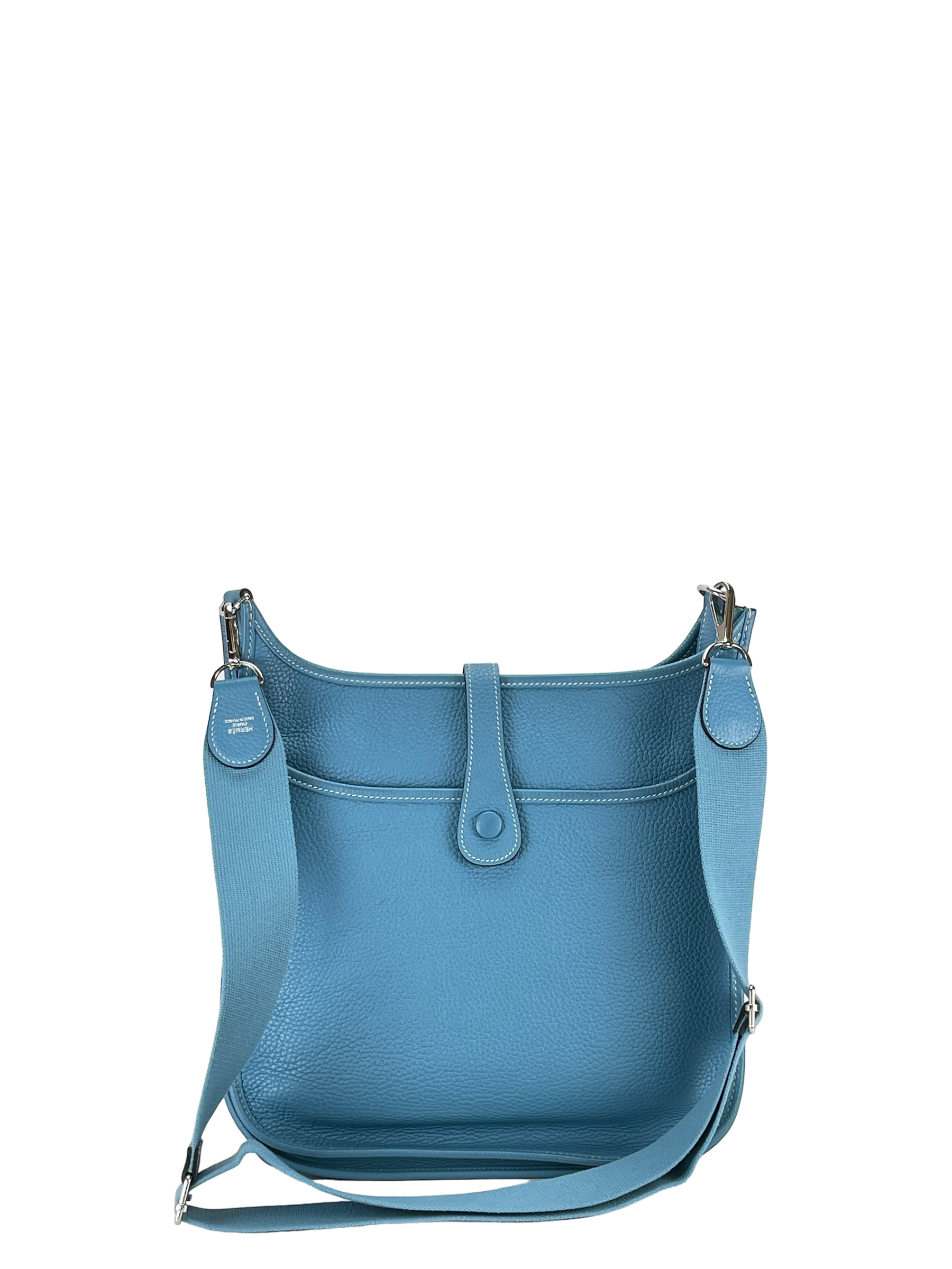 HERMES - Evelyne GM Evelyne 33 Blue Jean Clemence Palladium Hardware