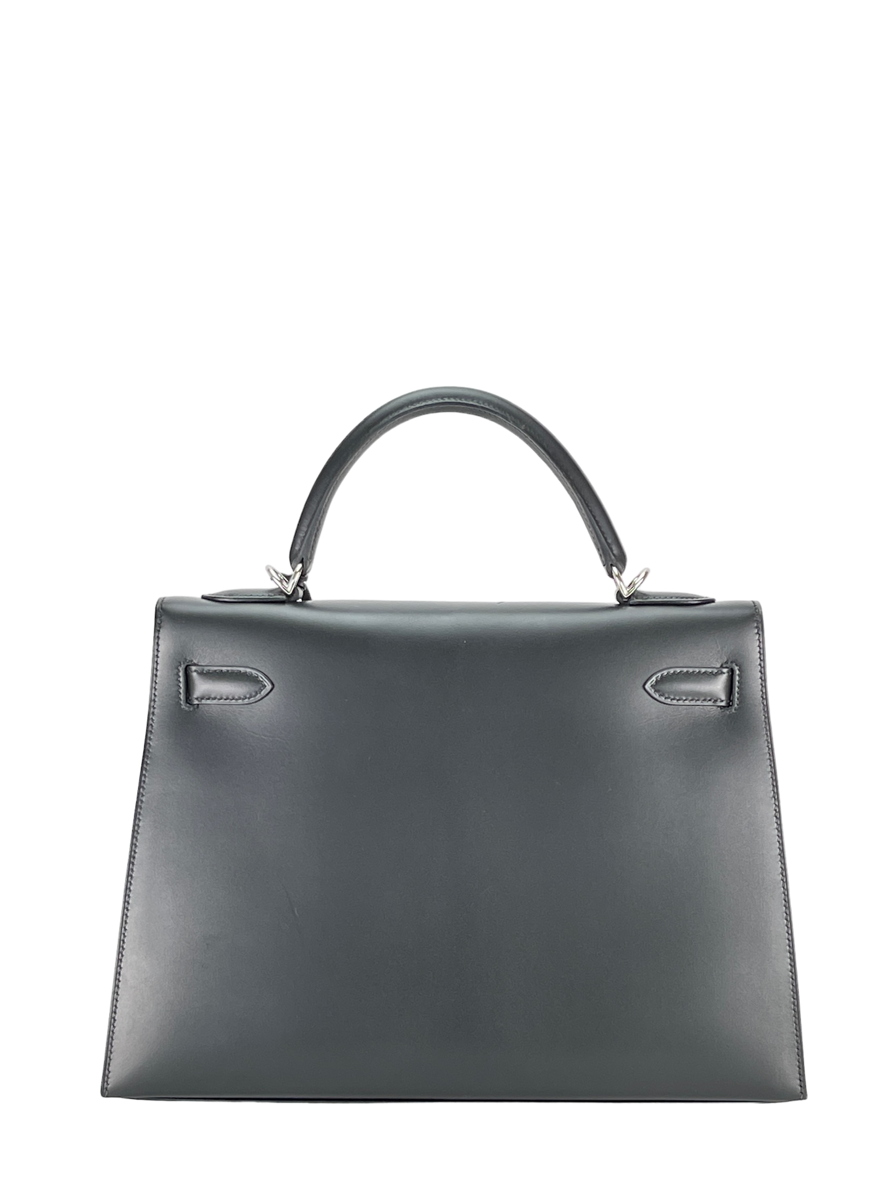 HERMES - Kelly 32  Chamonix Barenia Faubourg Palladium Hardware