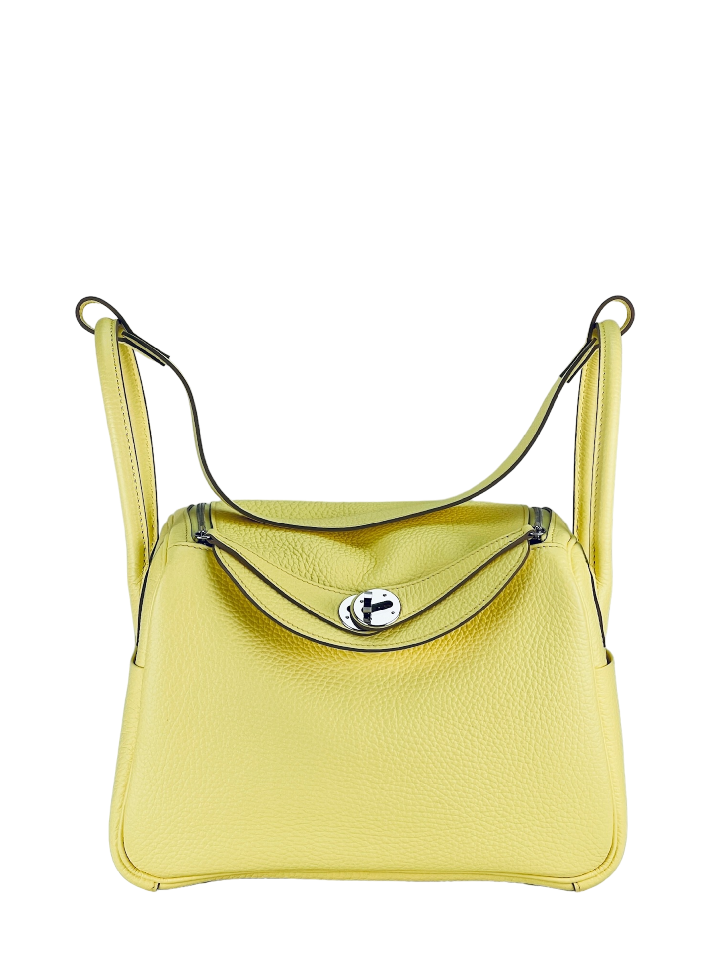 HERMES - Lindy 26 0Y Limoncello Clemence Palladium Hardware
