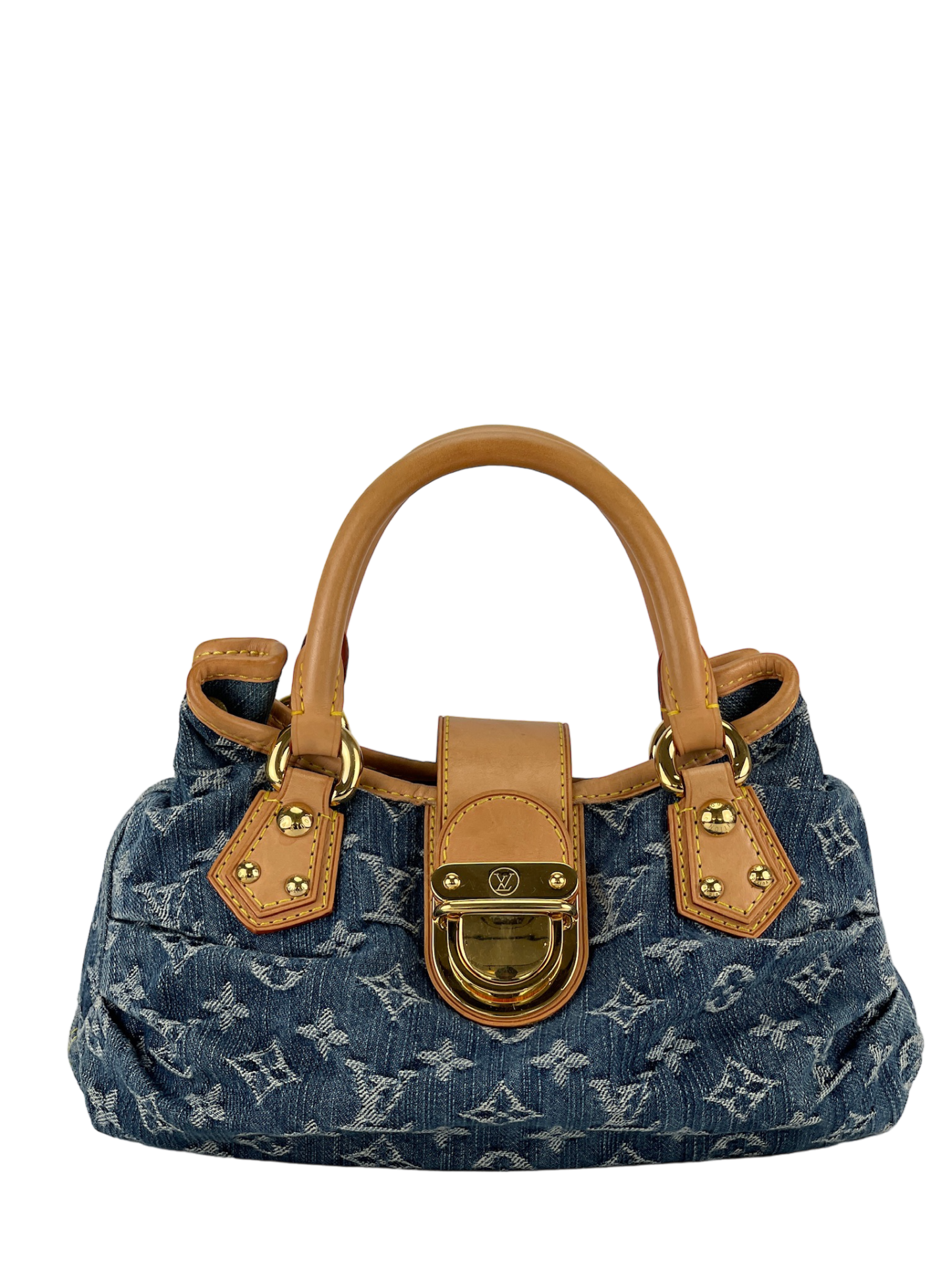 LOUIS VUITTON - Pleaty Handbag Blue Monogram Denim