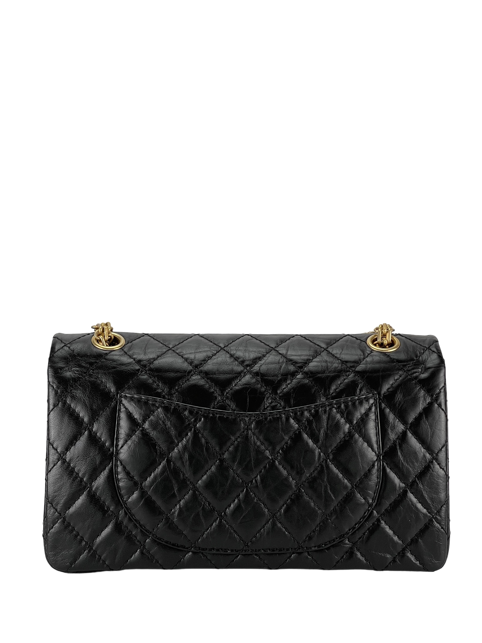 CHANEL - 2.55 Reissue 225 Flap Black Calfskin Gold Hardware