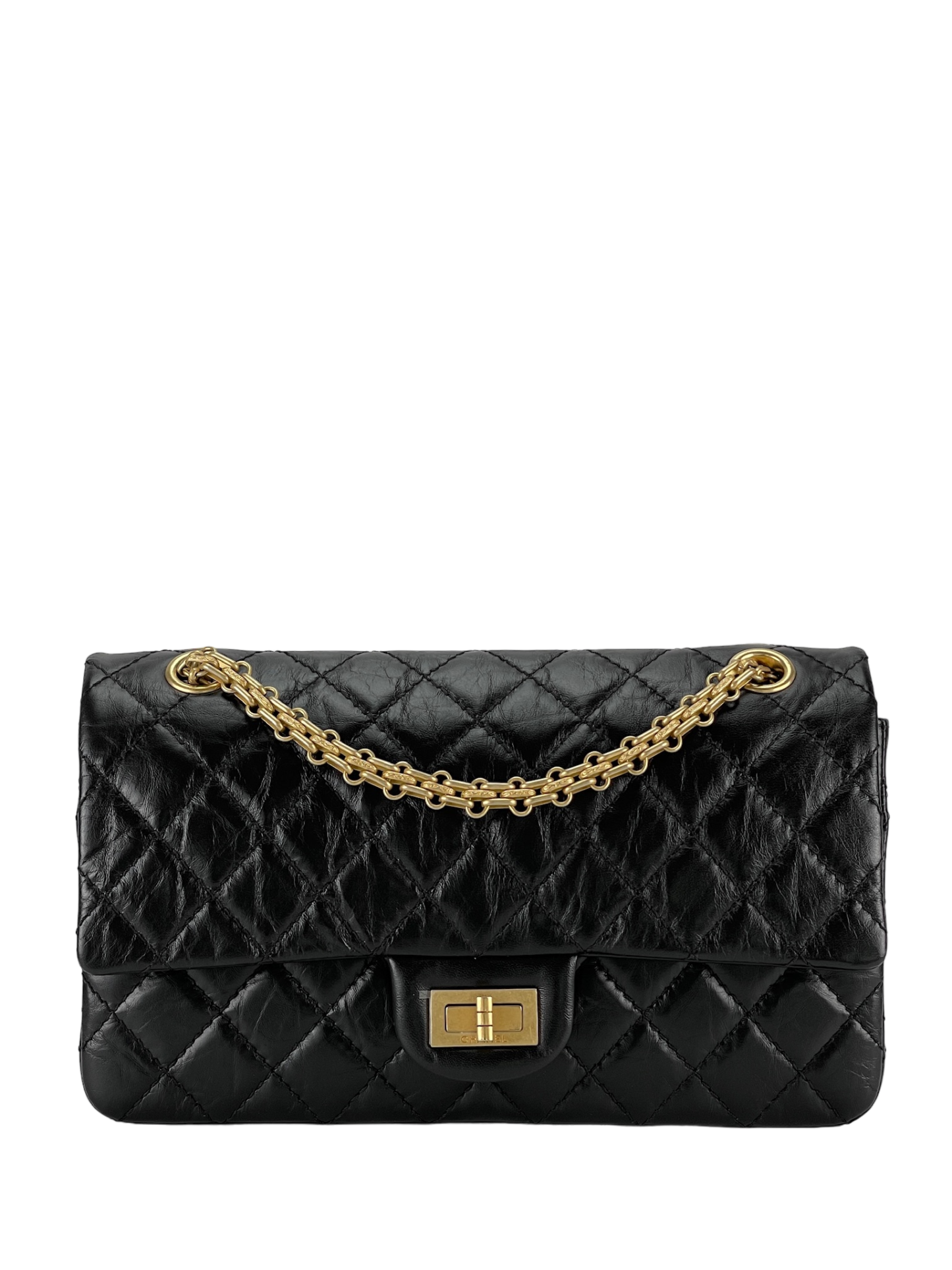 CHANEL - 2.55 Reissue 225 Flap Black Calfskin Gold Hardware