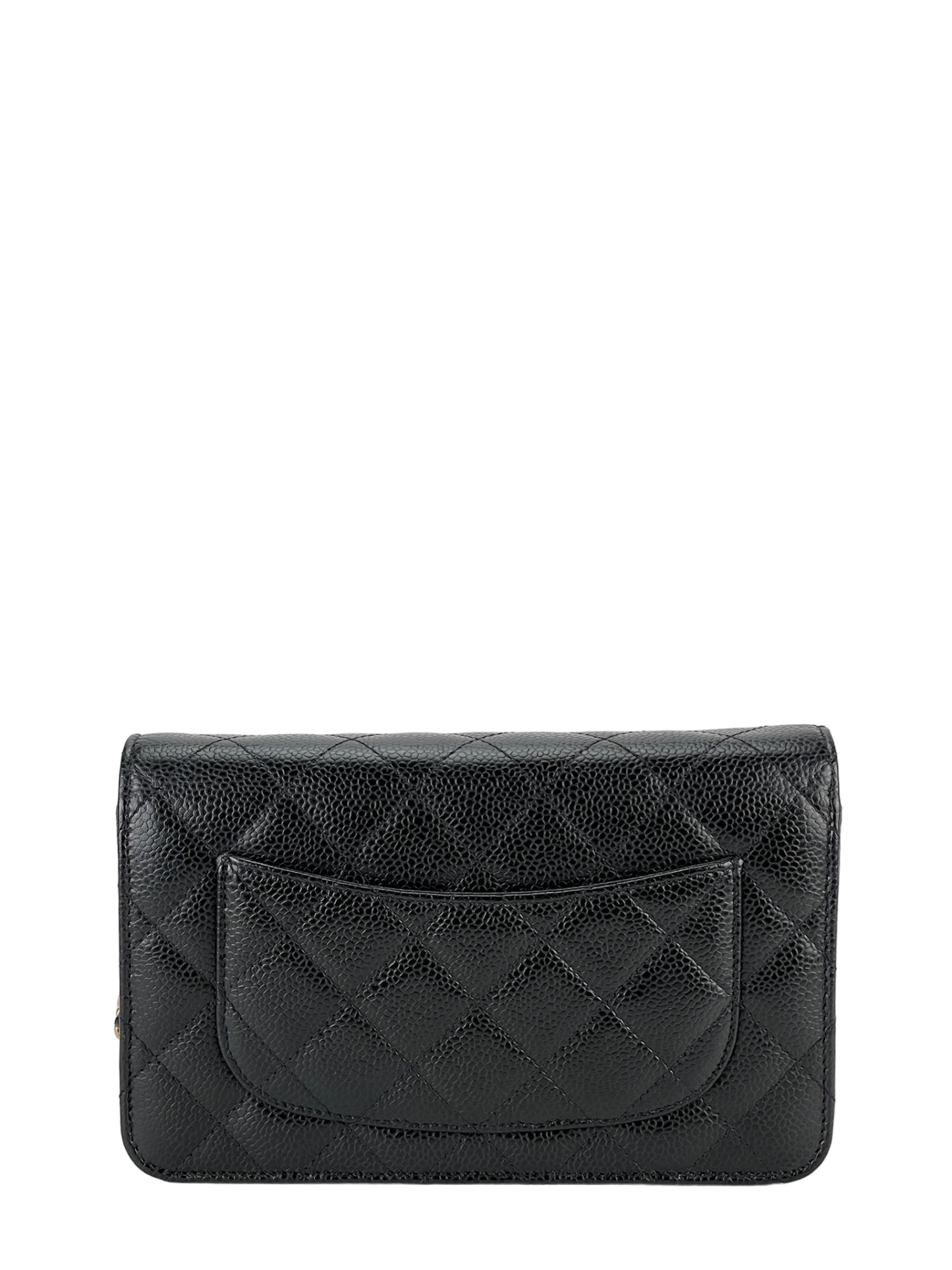 CHANEL - Black Caviar Wallet On Chain Gold-Tone Metal (WOC)