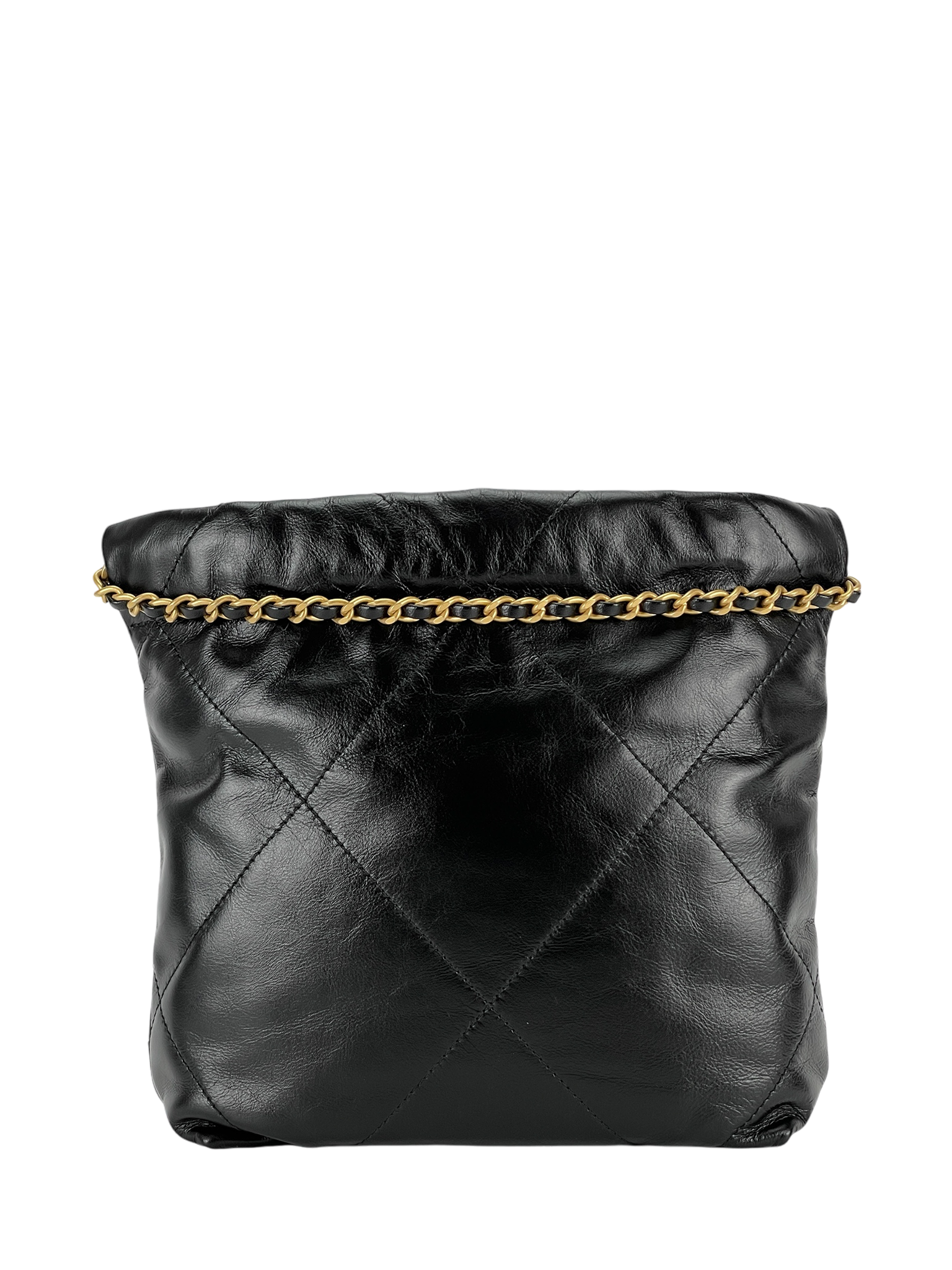 CHANEL - 22 Mini Bag Black Calfskin Gold Hardware